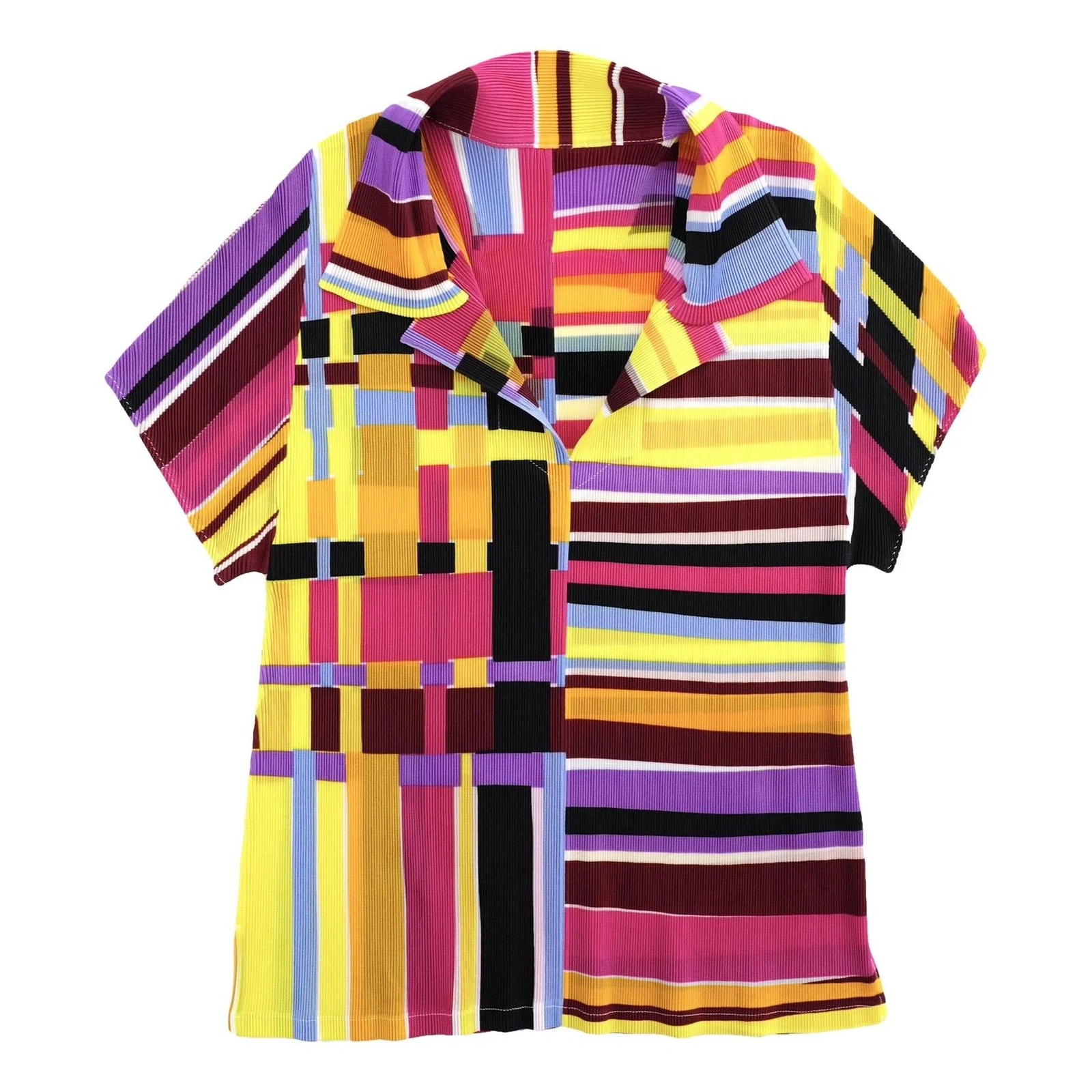 ISSEY MIYAKE Polo Multicolore vintage, passéist — photo 1