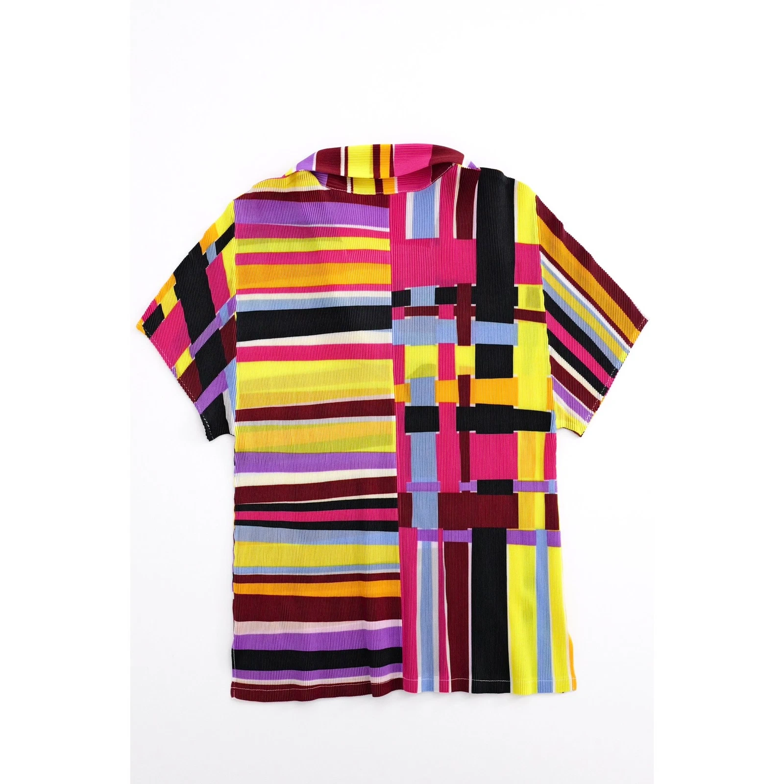 ISSEY MIYAKE Polo Multicolore vintage, passéist — photo 14