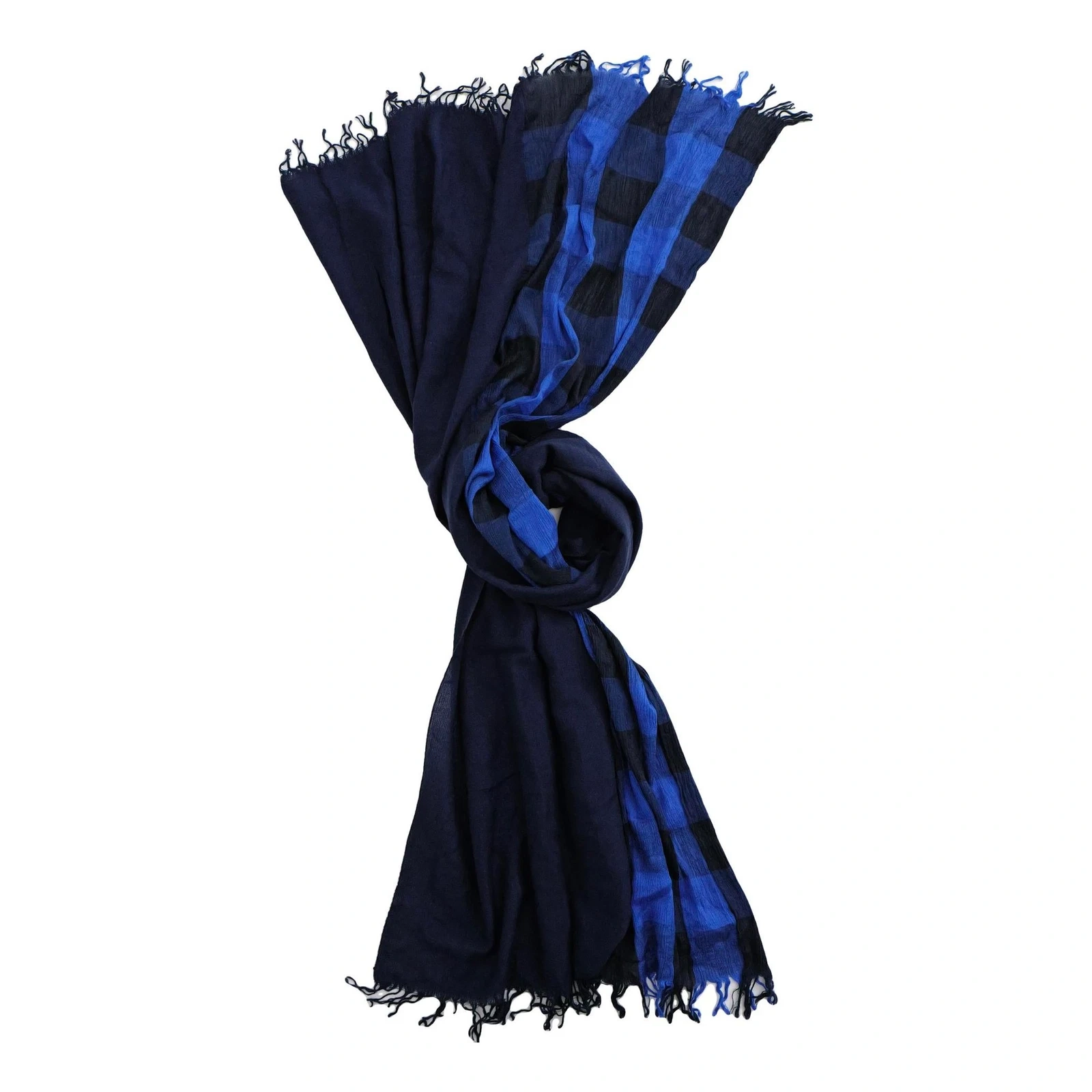 ISSEY MIYAKE Echarpe en soie Marine vintage, passéist — photo 1