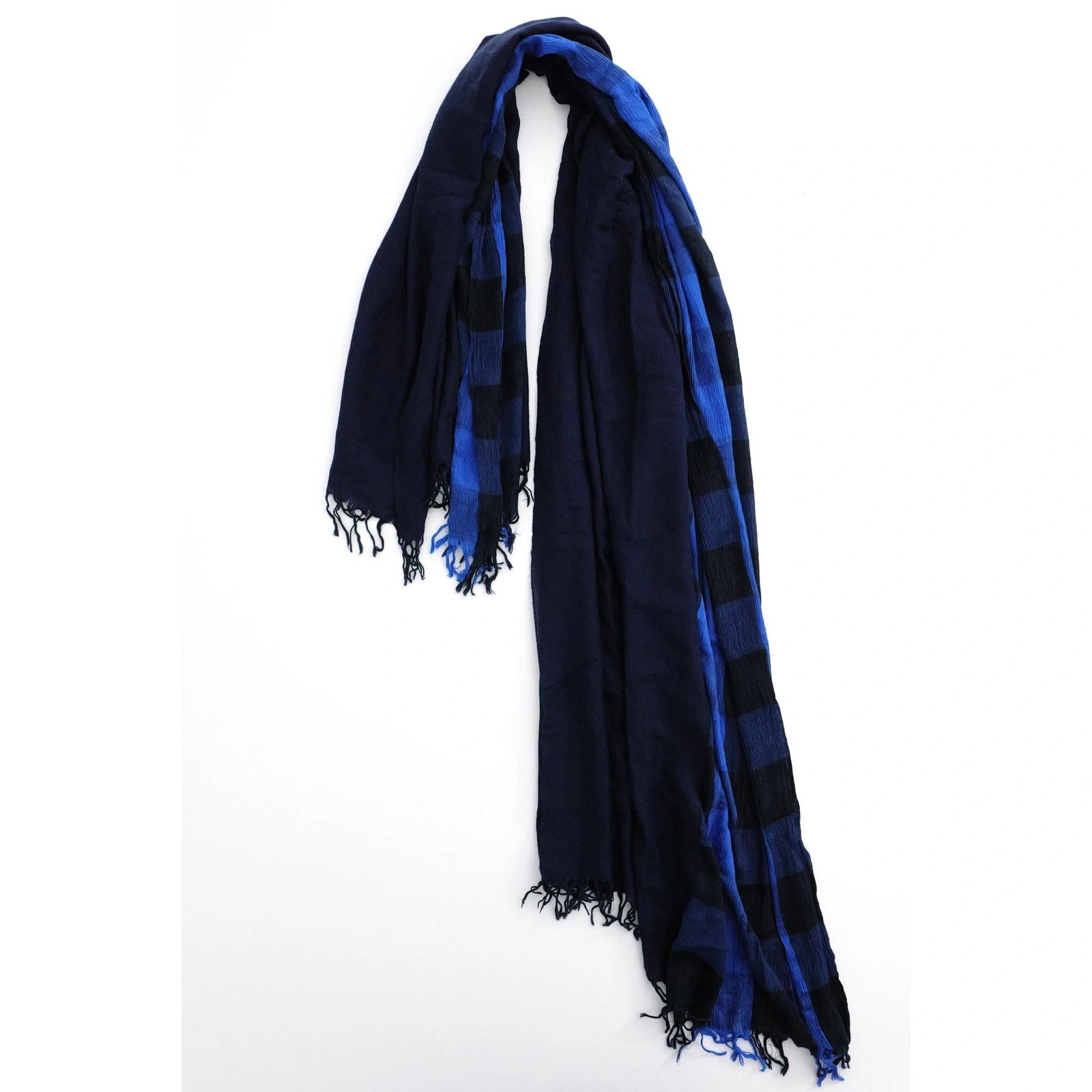 ISSEY MIYAKE Echarpe en soie Marine vintage, passéist — photo 12
