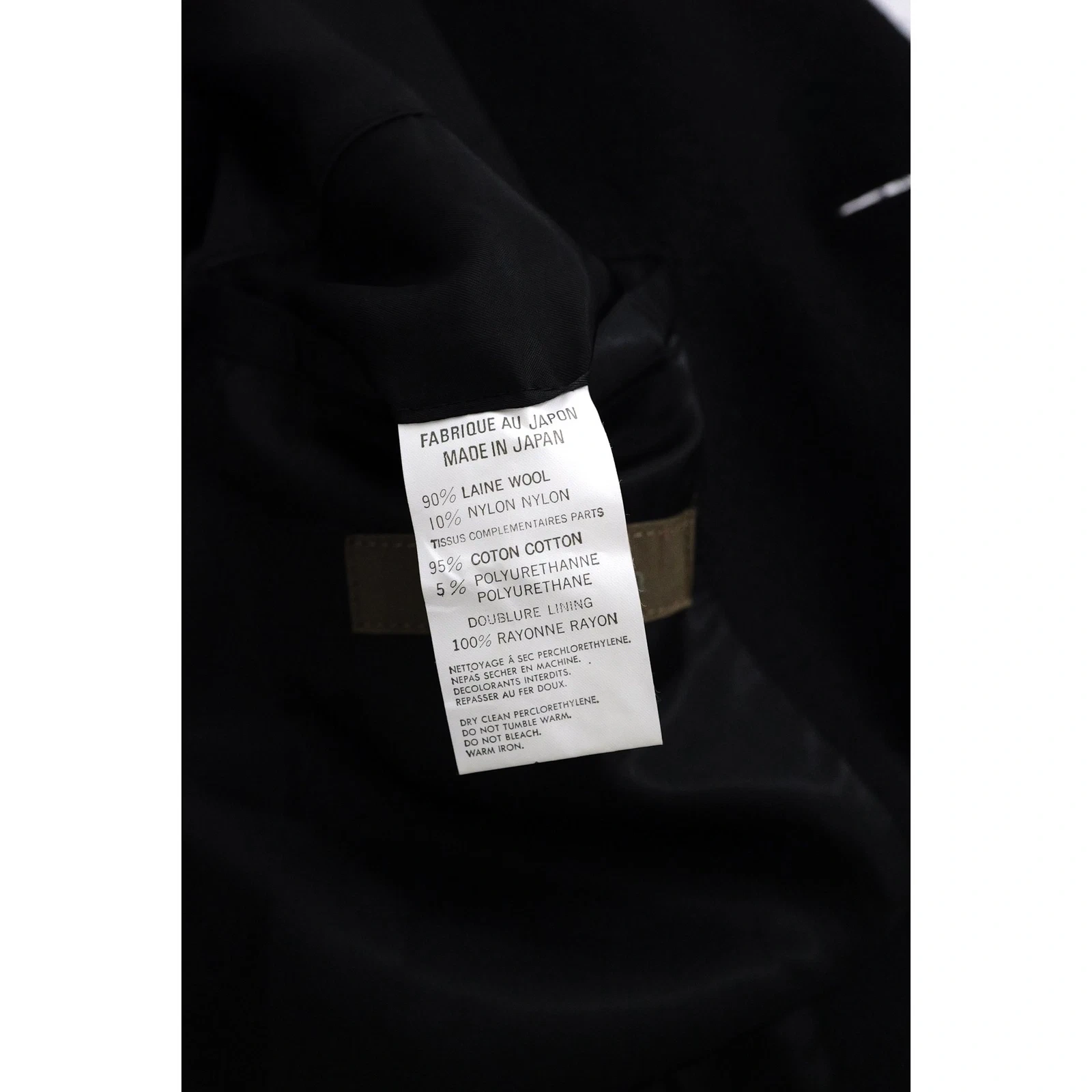 YOHJI YAMAMOTO Blouson en laine Noir vintage, passéist — photo 12
