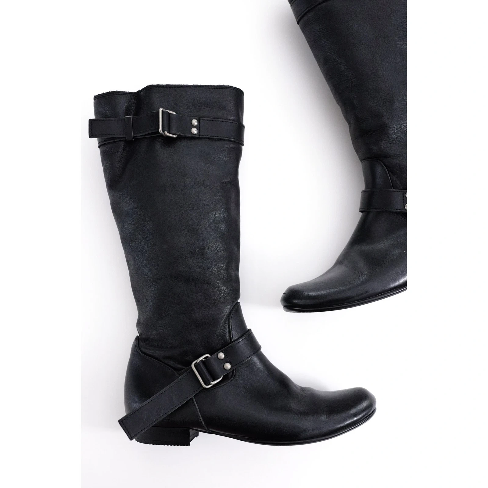 YOHJI YAMAMOTO Bottes en cuir Noir vintage, passéist — photo 2