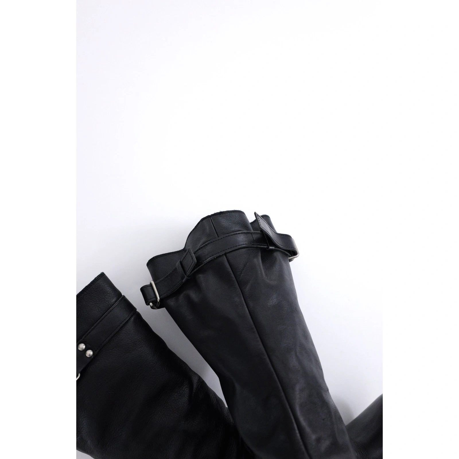 YOHJI YAMAMOTO Bottes en cuir Noir vintage, passéist — photo 11