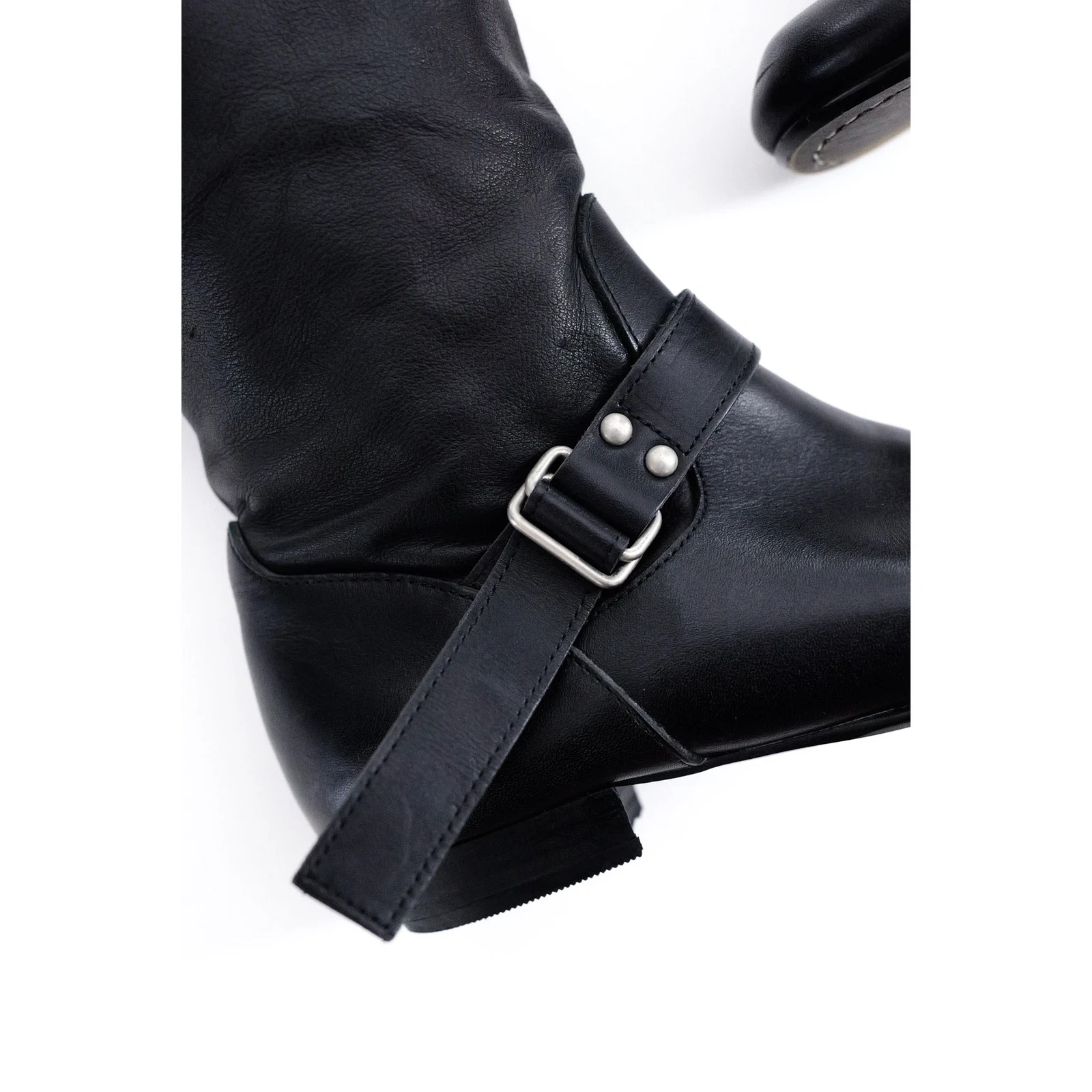 YOHJI YAMAMOTO Bottes en cuir Noir vintage, passéist — photo 3