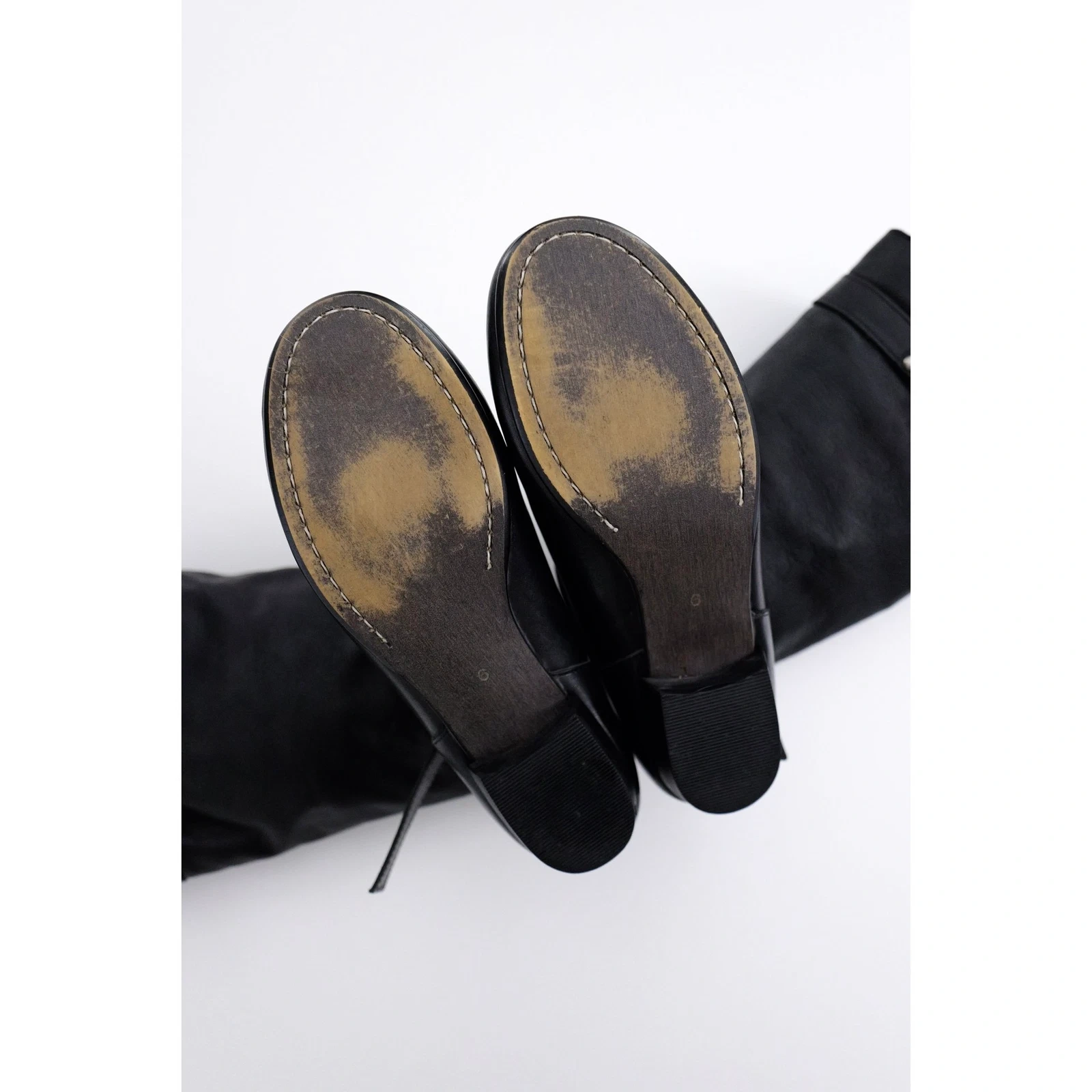 YOHJI YAMAMOTO Bottes en cuir Noir vintage, passéist — photo 6