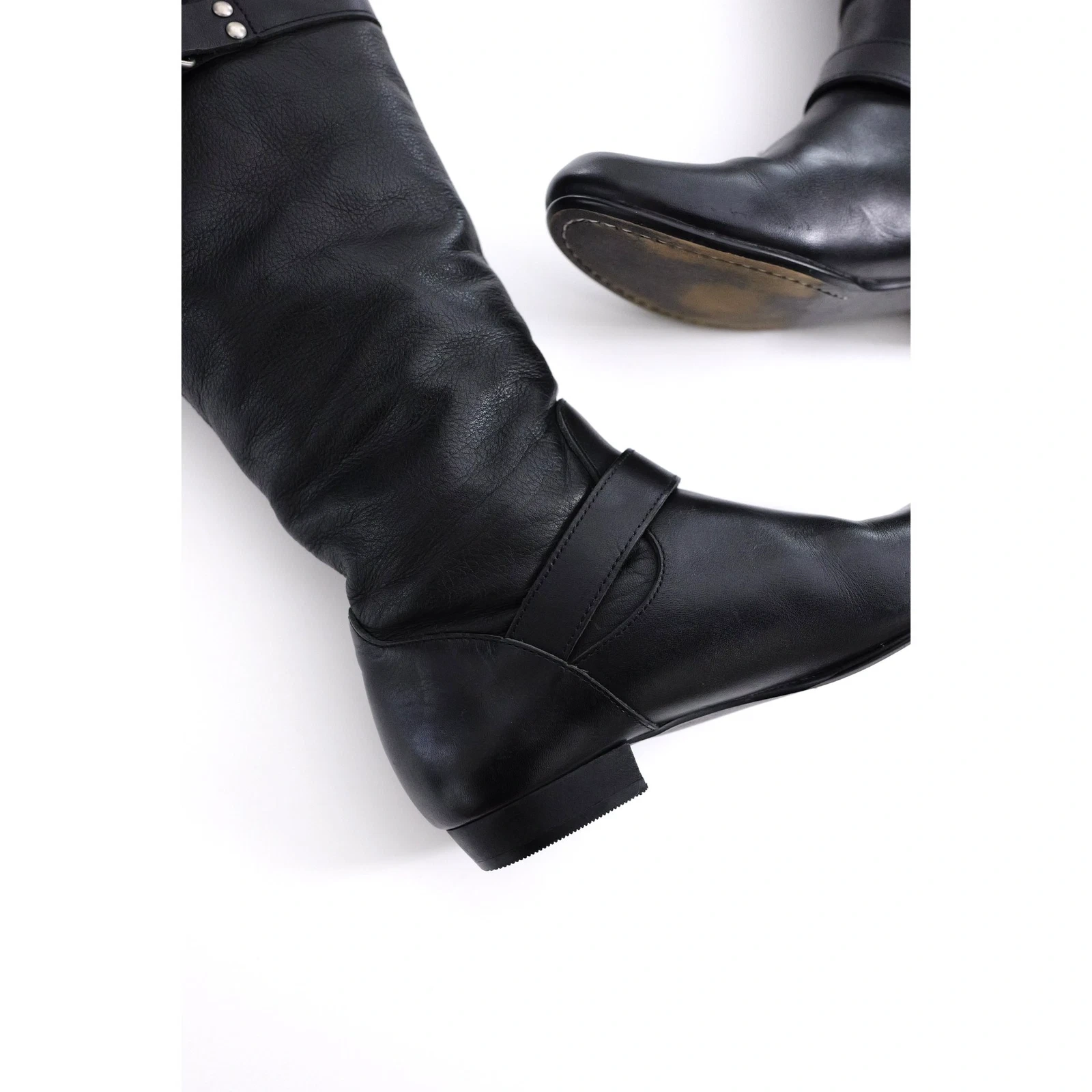 YOHJI YAMAMOTO Bottes en cuir Noir vintage, passéist — photo 10