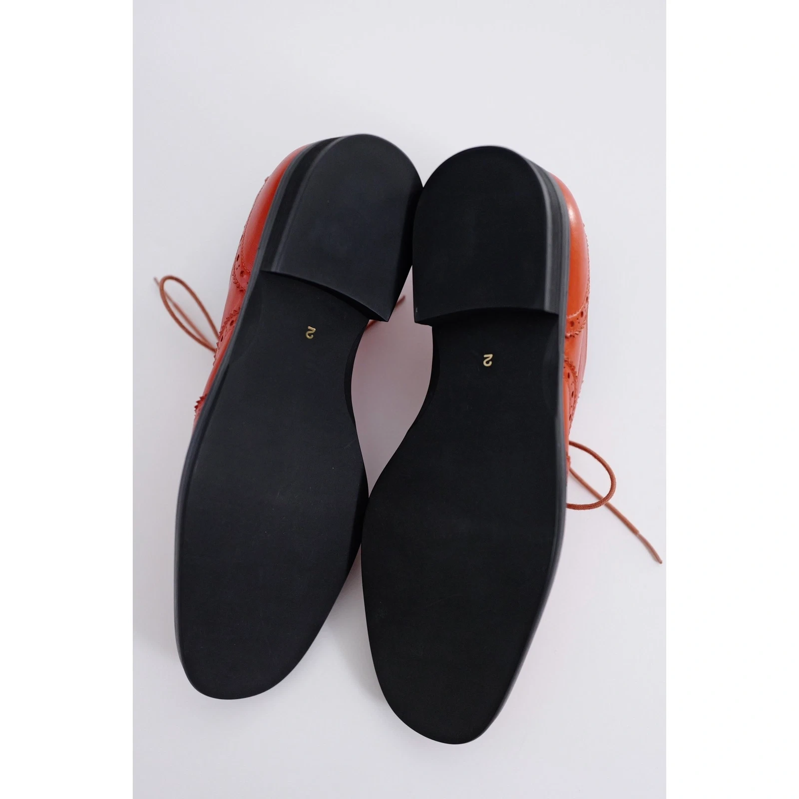 YOHJI YAMAMOTO Derbies en cuir Orange vintage, passéist — photo 13