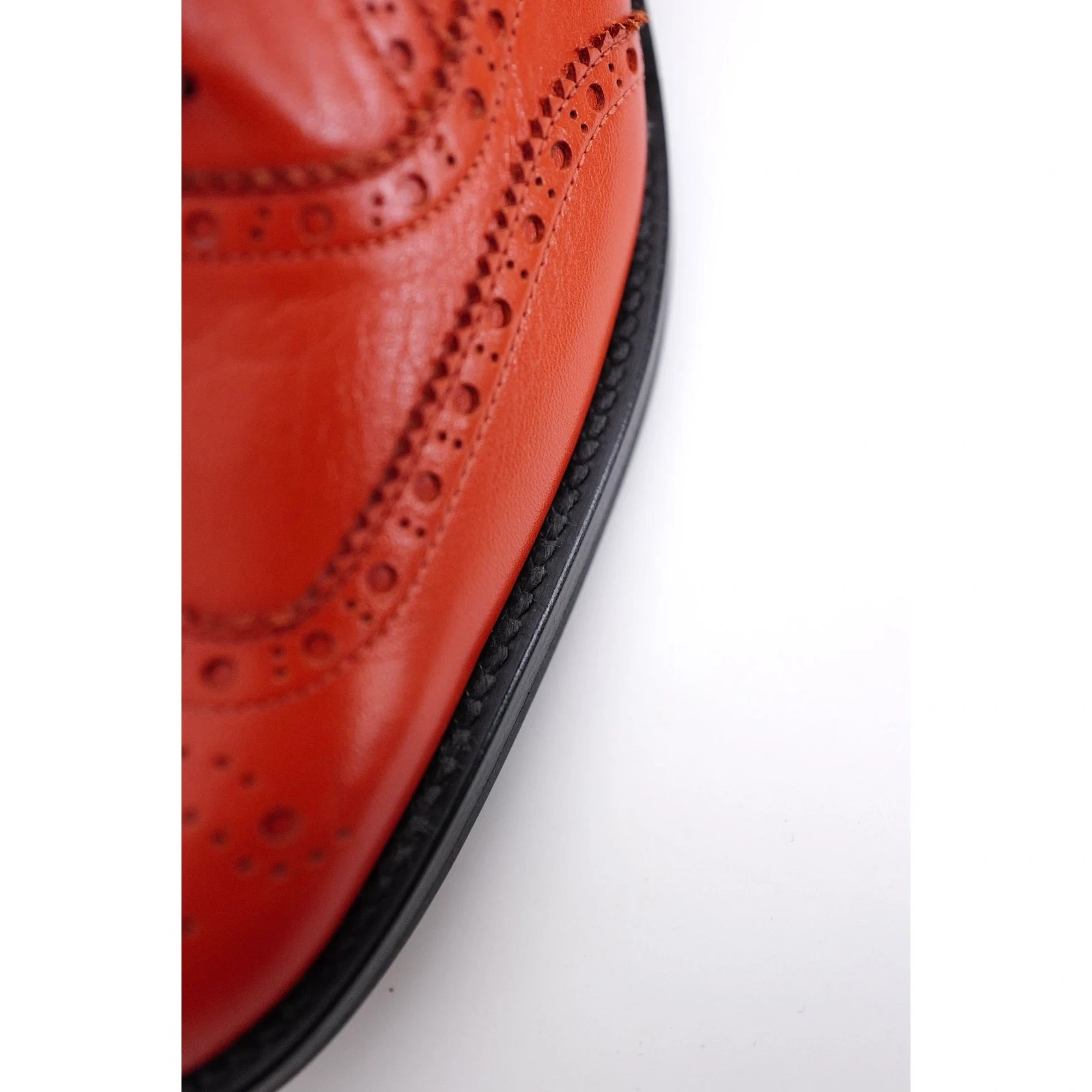 YOHJI YAMAMOTO Derbies en cuir Orange vintage, passéist — photo 15