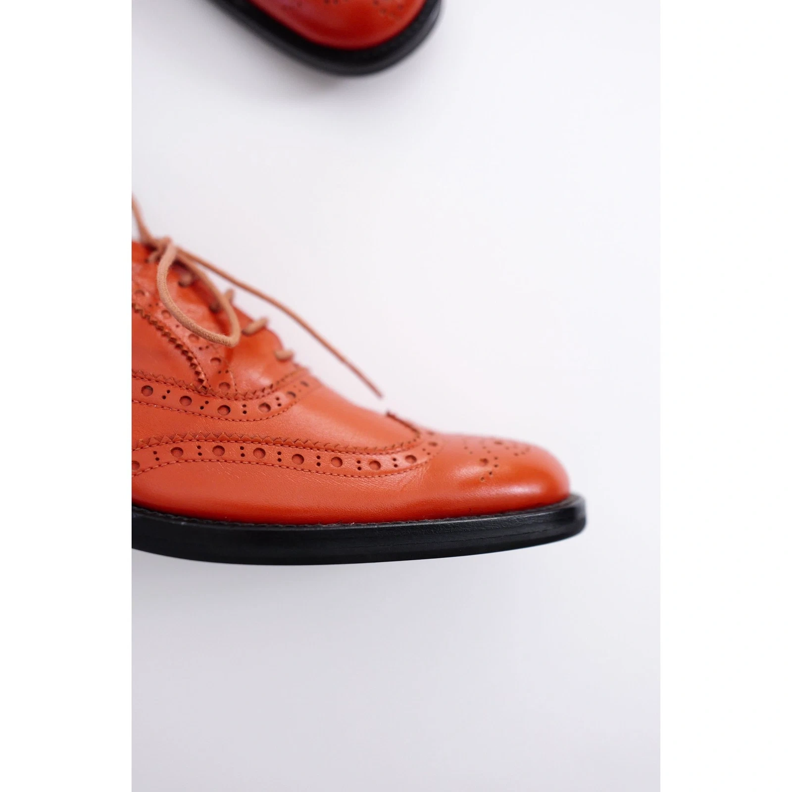 YOHJI YAMAMOTO Derbies en cuir Orange vintage, passéist — photo 5
