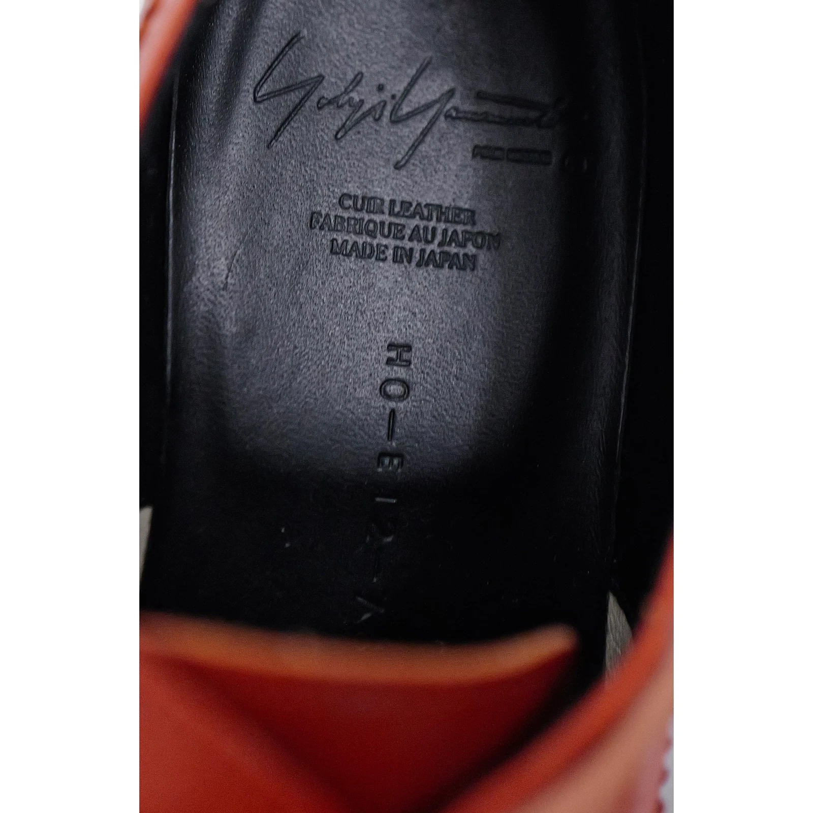 YOHJI YAMAMOTO Derbies en cuir Orange vintage, passéist — photo 10