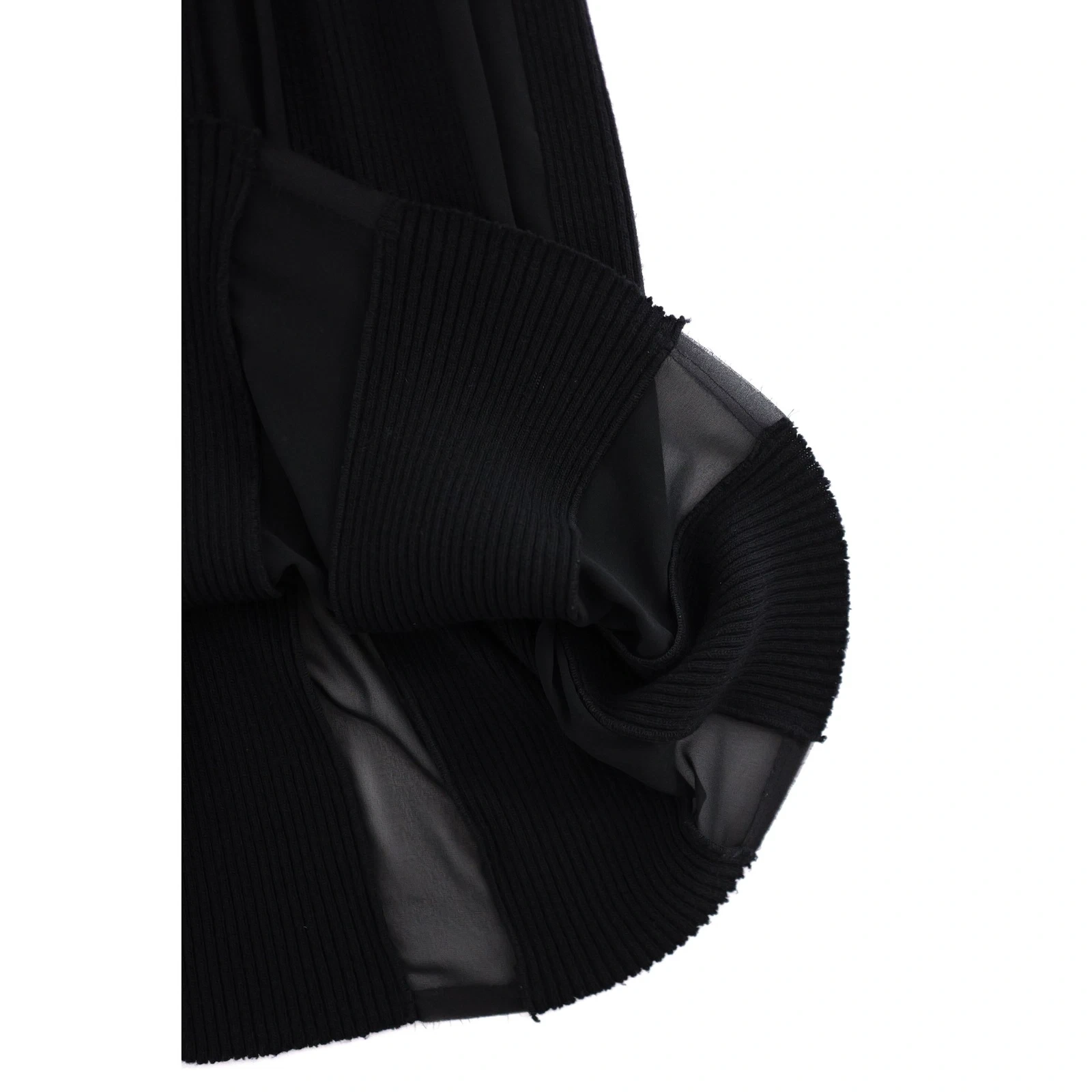COMME DES GARÇONS Jupe mi-longue en laine Noir vintage, passéist — photo 3
