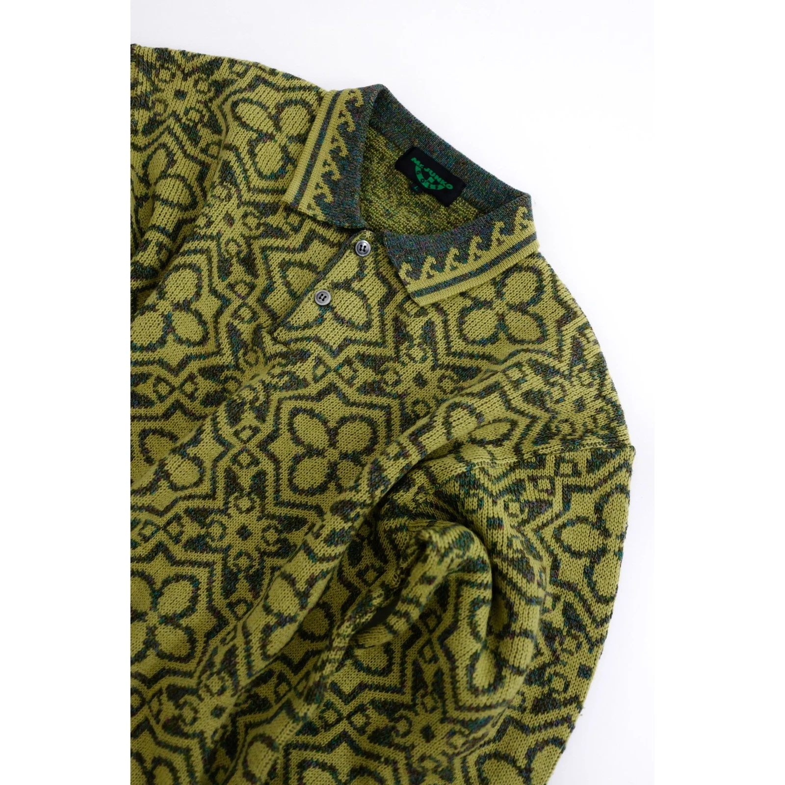 JUNKO KOSHINO Pull en laine Vert vintage, passéist — photo 2