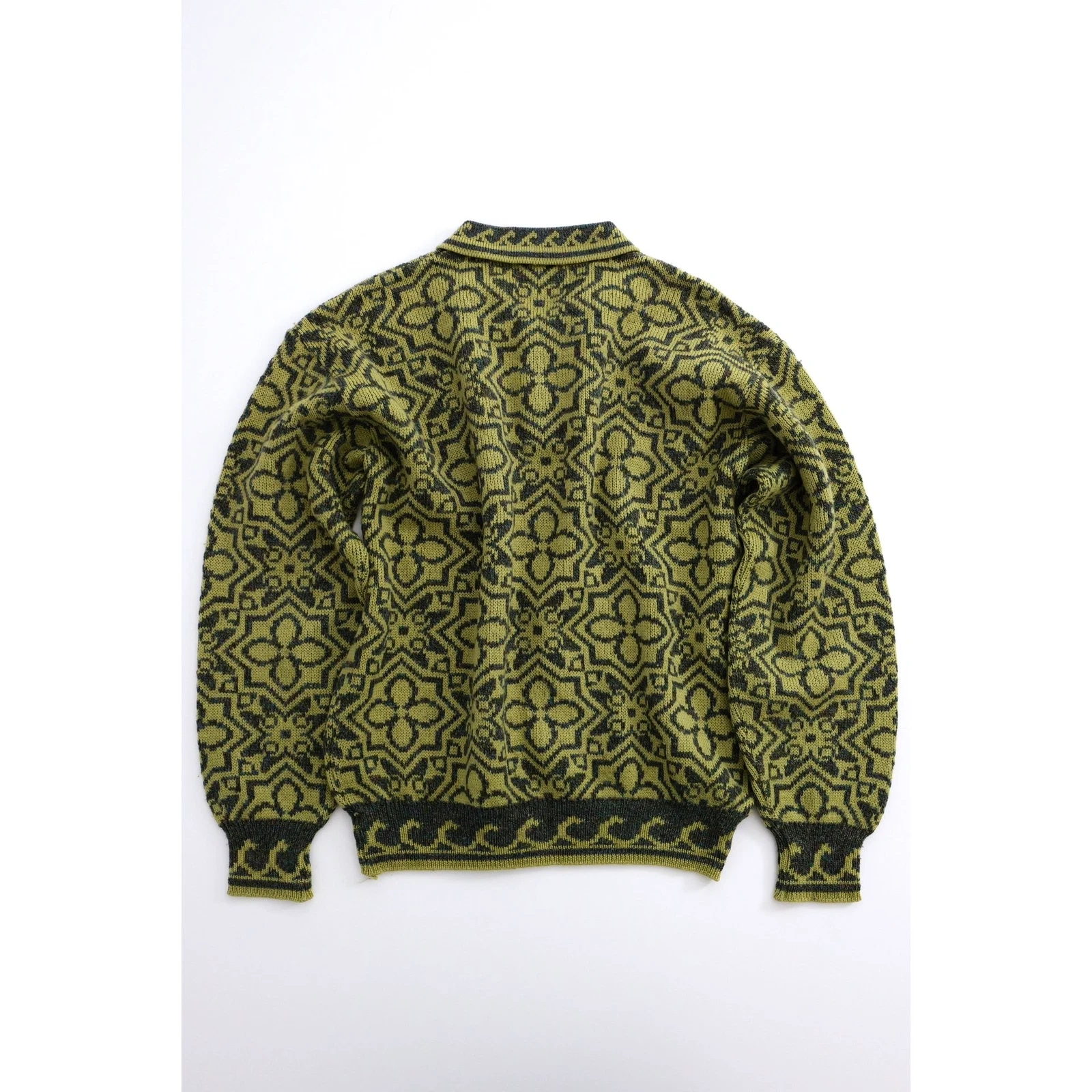 JUNKO KOSHINO Pull en laine Vert vintage, passéist — photo 11