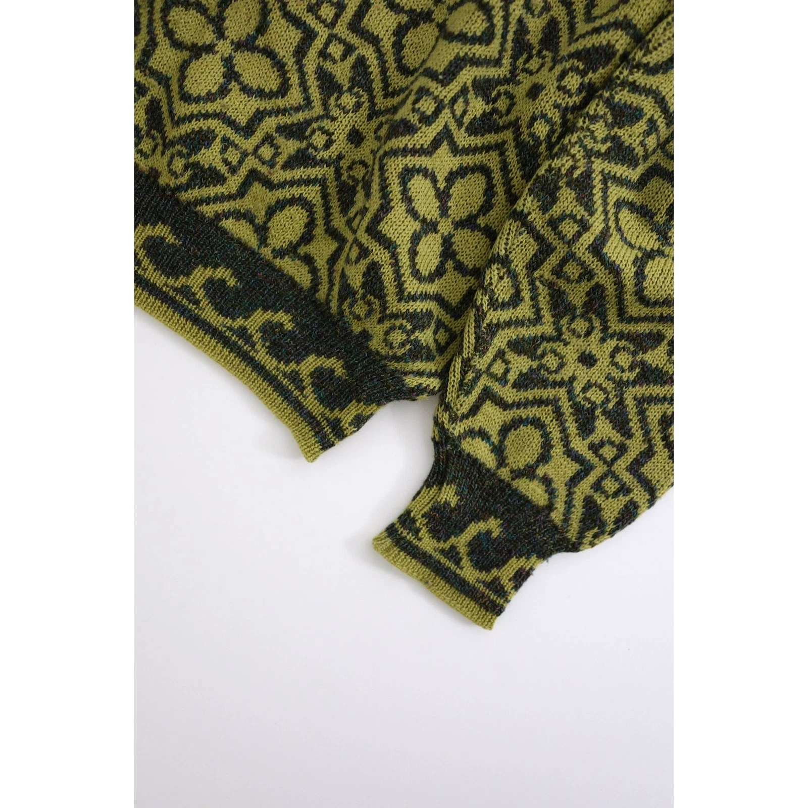 JUNKO KOSHINO Pull en laine Vert vintage, passéist — photo 13