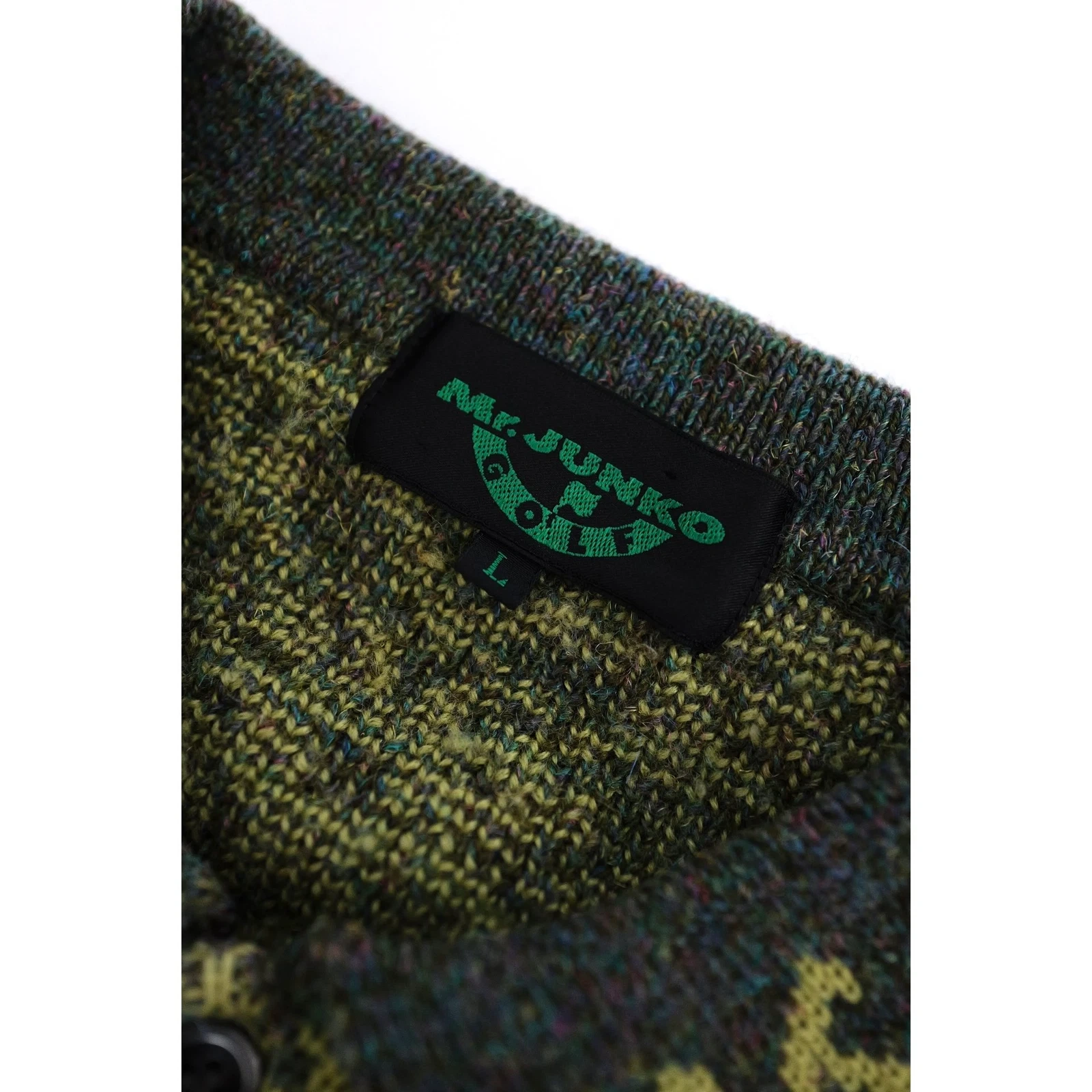 JUNKO KOSHINO Pull en laine Vert vintage, passéist — photo 4