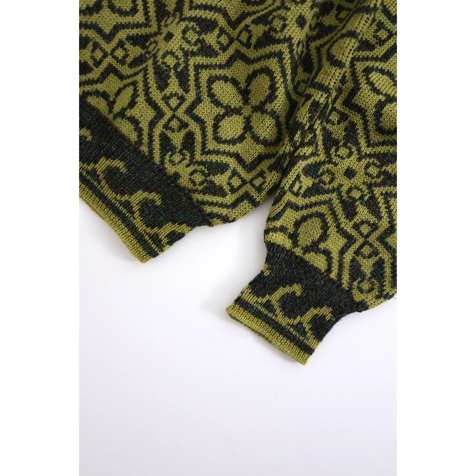 JUNKO KOSHINO Pull en laine Vert vintage, passéist — photo 6