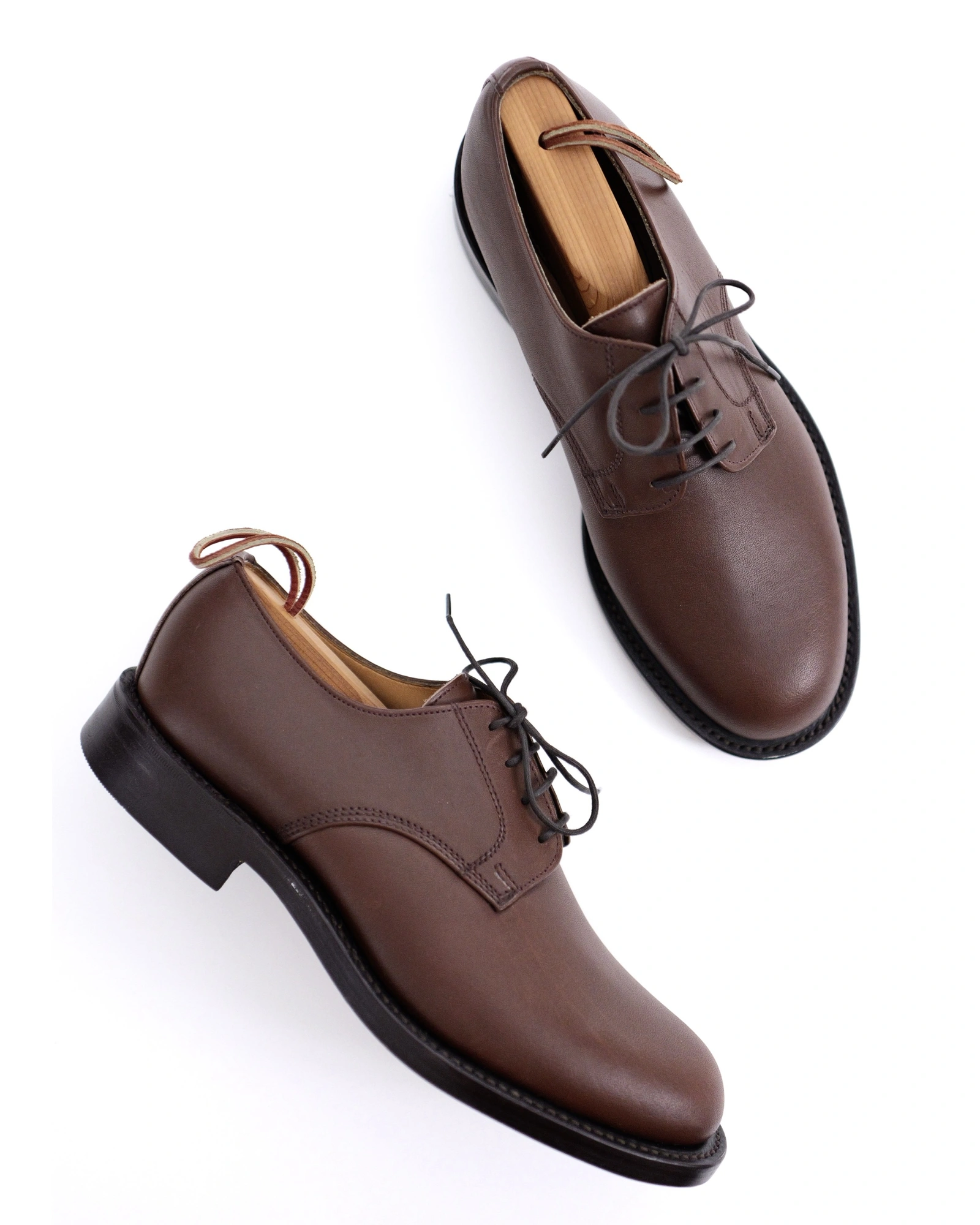 YOHJI YAMAMOTO Derbies en cuir Marron vintage, passéist — photo 1