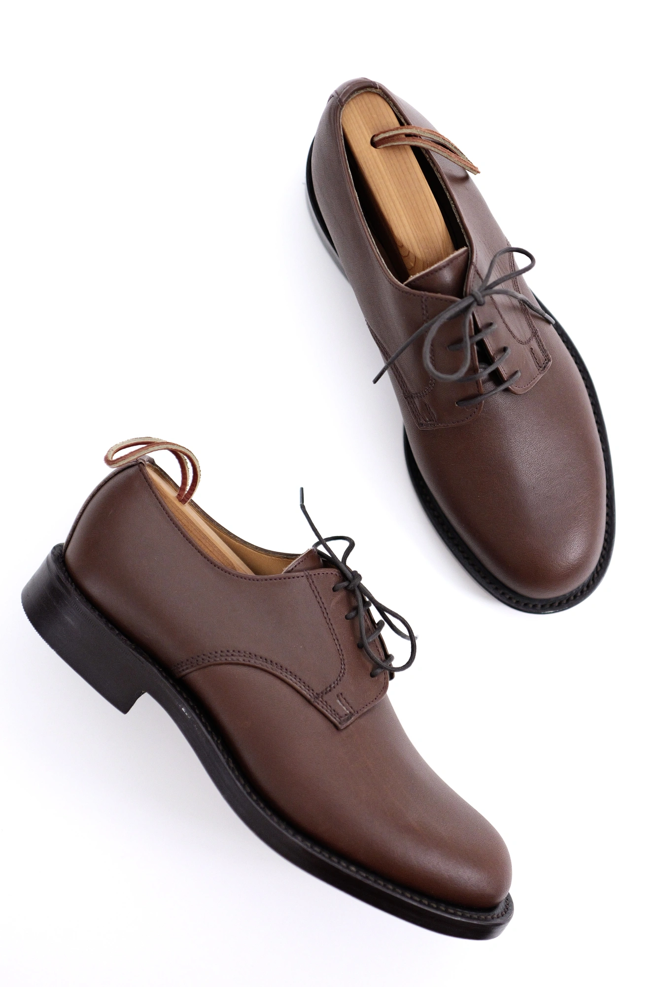 YOHJI YAMAMOTO Derbies en cuir Marron vintage, passéist — photo 2