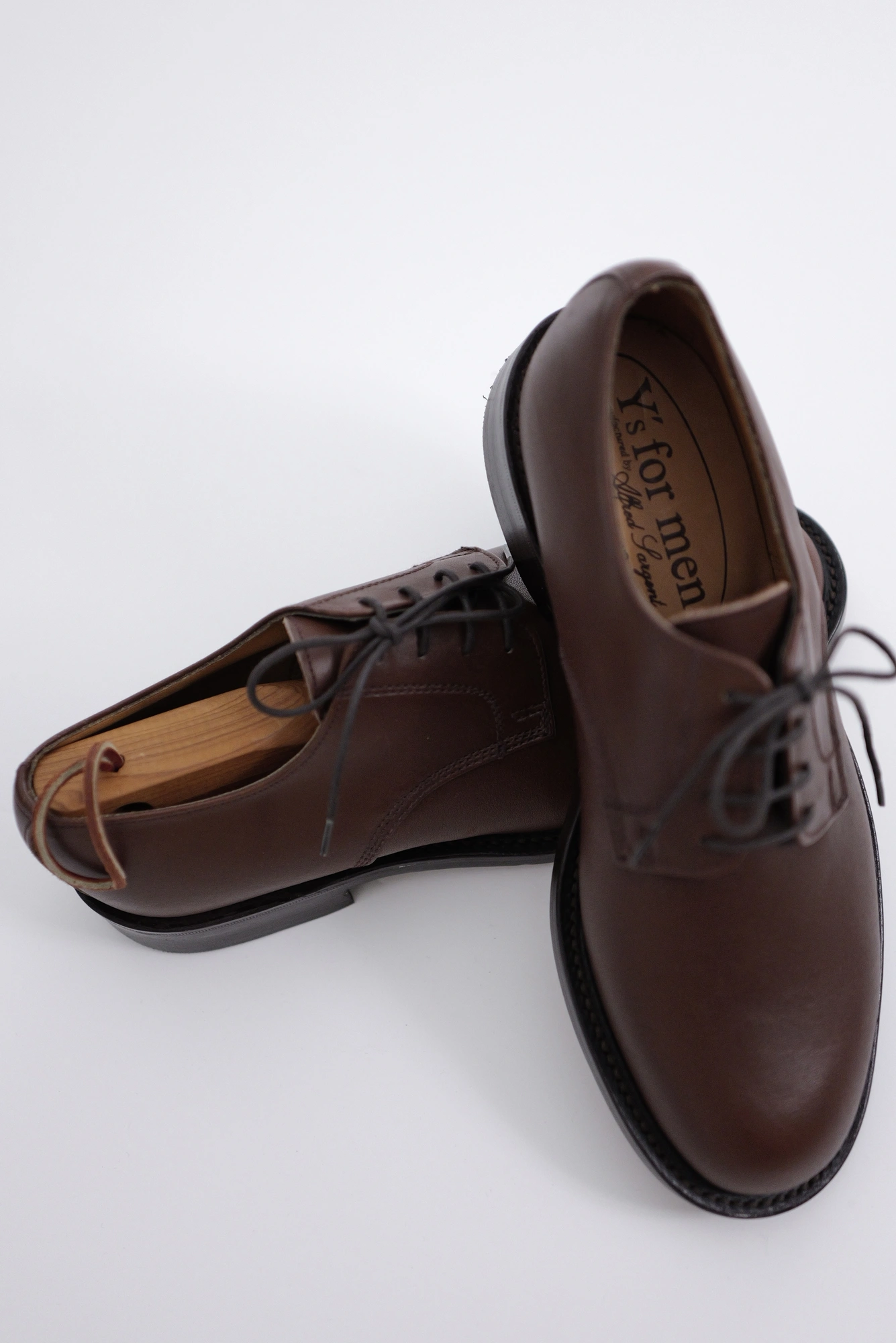 YOHJI YAMAMOTO Derbies en cuir Marron vintage, passéist — photo 14