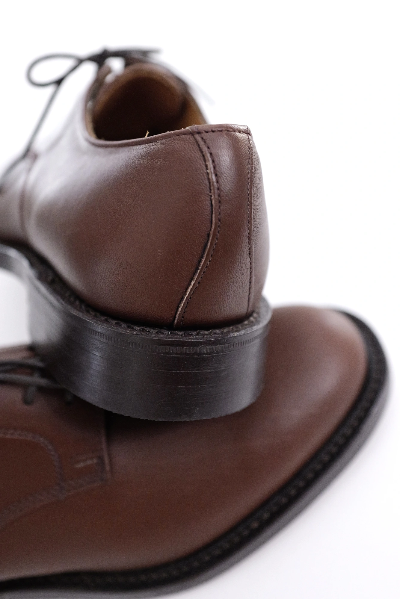 YOHJI YAMAMOTO Derbies en cuir Marron vintage, passéist — photo 17