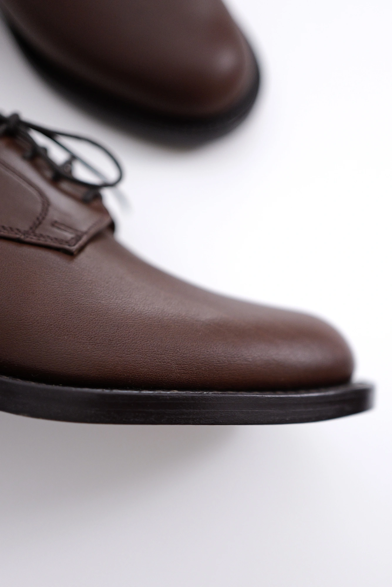 YOHJI YAMAMOTO Derbies en cuir Marron vintage, passéist — photo 4