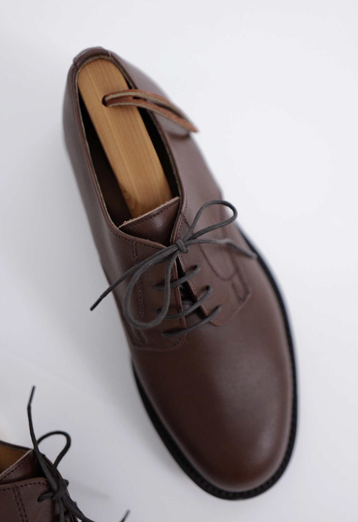 YOHJI YAMAMOTO Derbies en cuir Marron vintage, passéist — photo 5