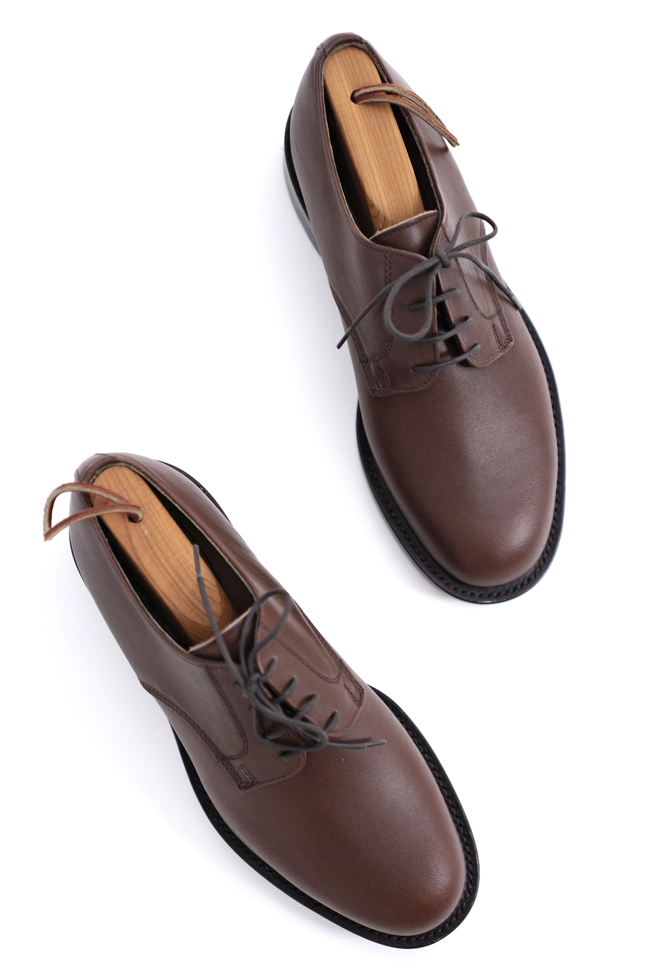 YOHJI YAMAMOTO Derbies en cuir Marron vintage, passéist — photo 6