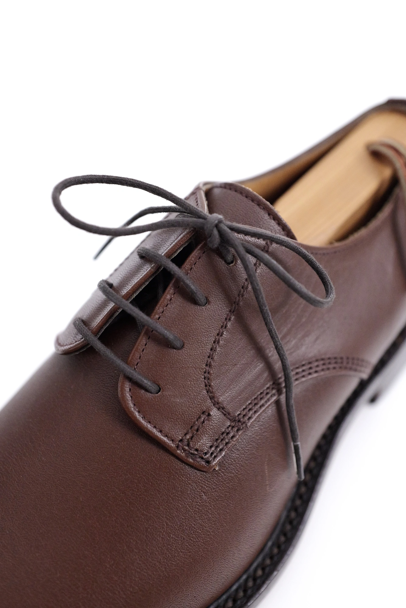 YOHJI YAMAMOTO Derbies en cuir Marron vintage, passéist — photo 7