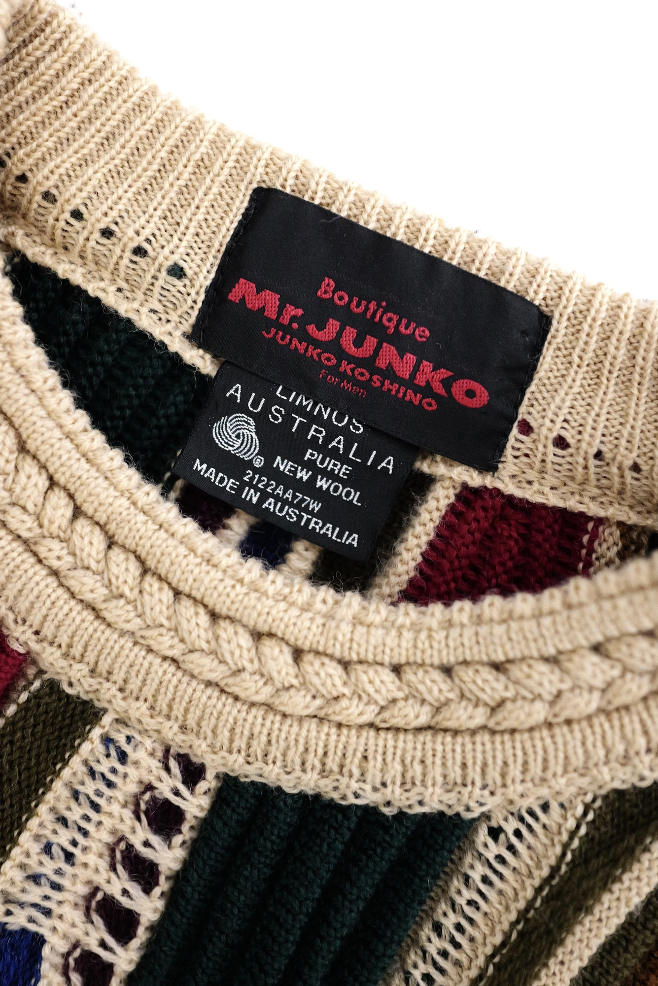 JUNKO KOSHINO Pull en laine Multicolore vintage, passéist — photo 4