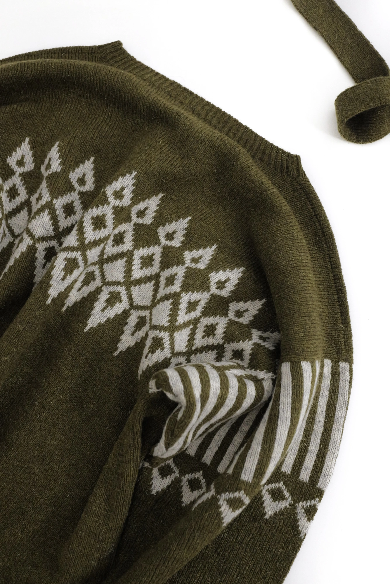 KANSAI YAMAMOTO Pull-over en laine Kaki vintage, passéist — photo 14