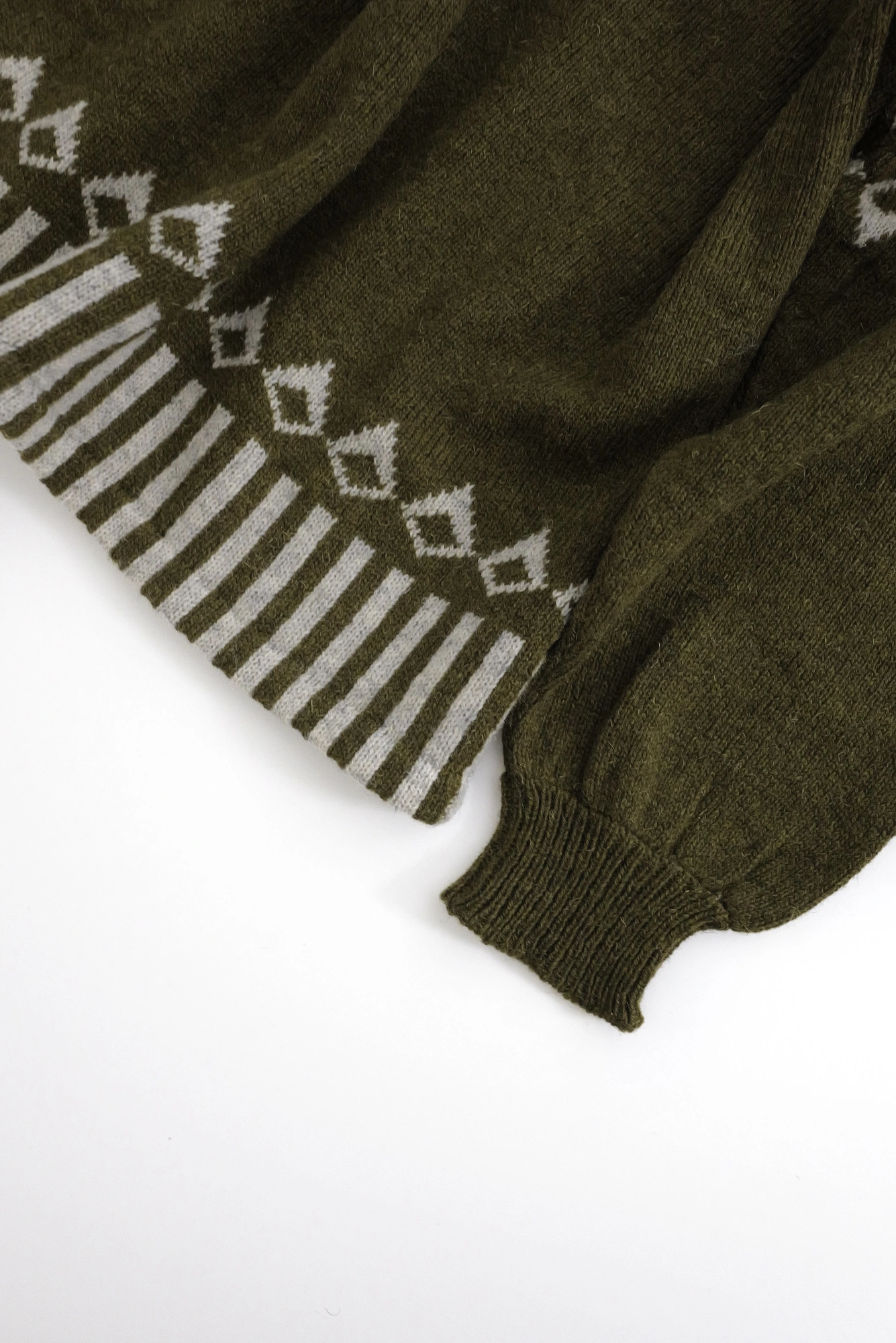 KANSAI YAMAMOTO Pull-over en laine Kaki vintage, passéist — photo 15