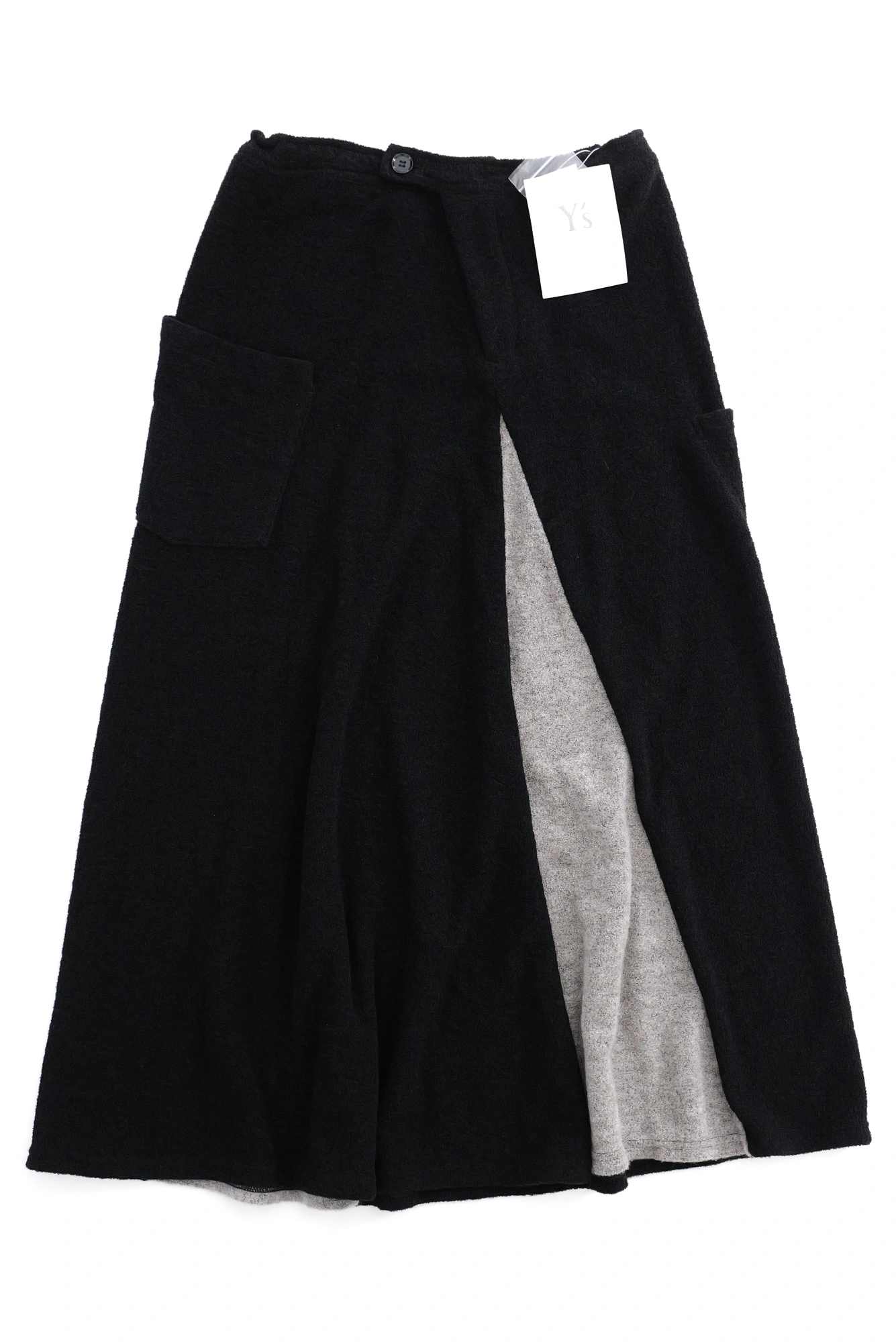 YOHJI YAMAMOTO Jupe mi-longue en laine Noir vintage, passéist — photo 1