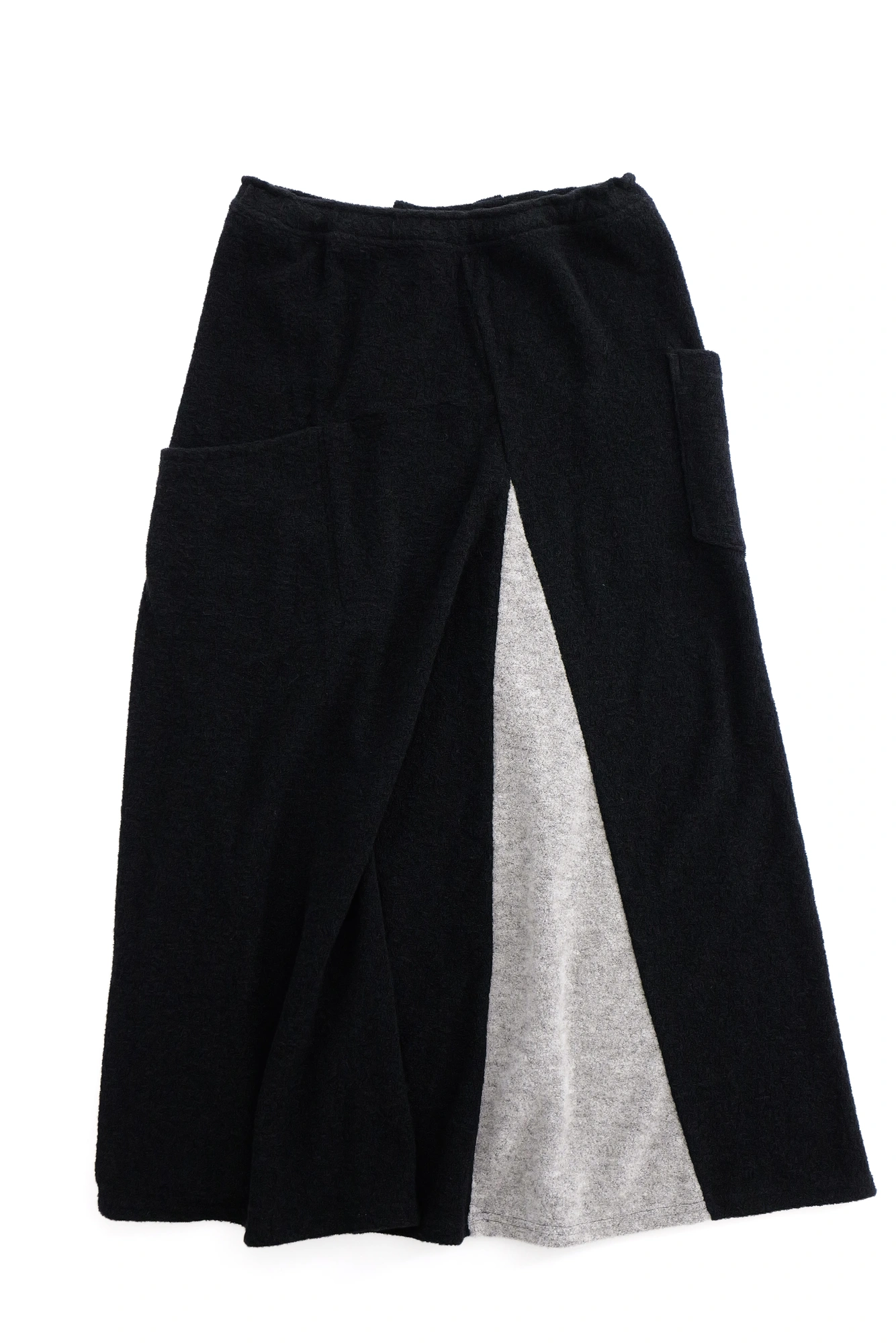 YOHJI YAMAMOTO Jupe mi-longue en laine Noir vintage, passéist — photo 14