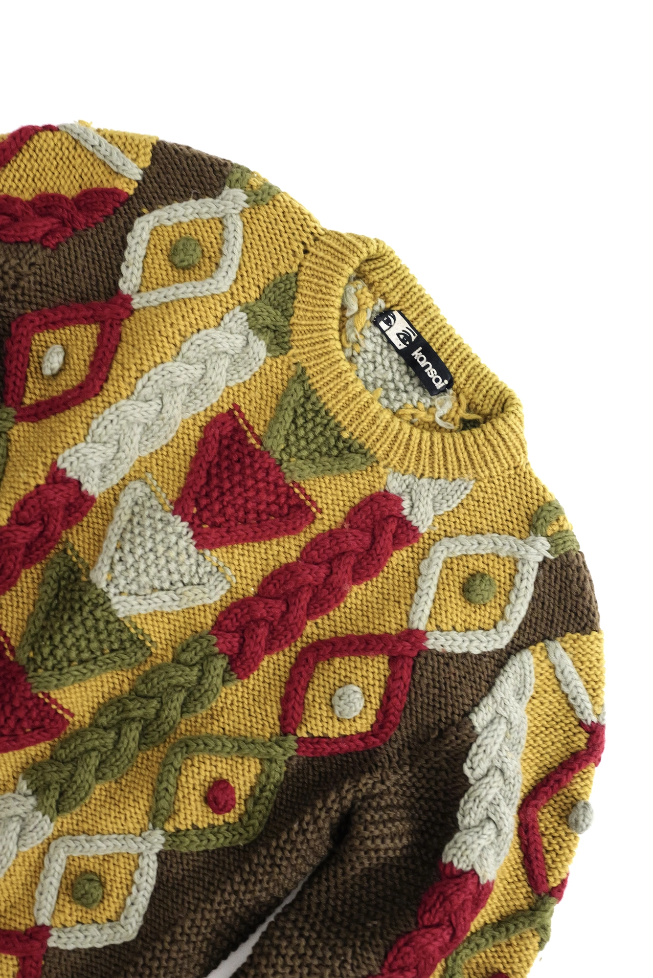 KANSAI YAMAMOTO Pull-over en laine Multicolore vintage, passéist — photo 2