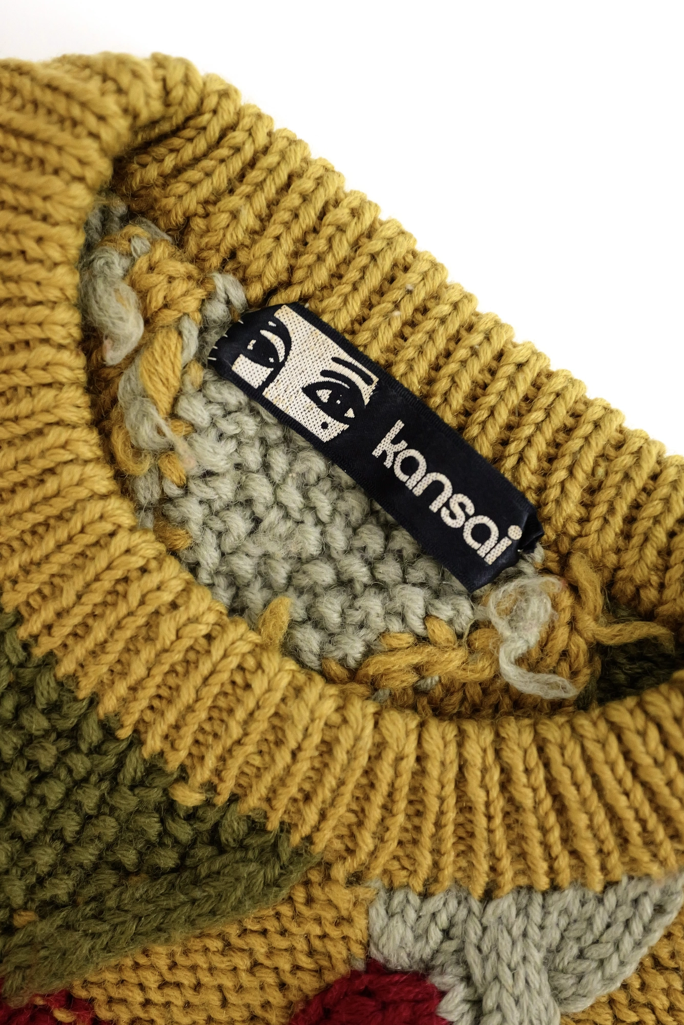 KANSAI YAMAMOTO Pull-over en laine Multicolore vintage, passéist — photo 4