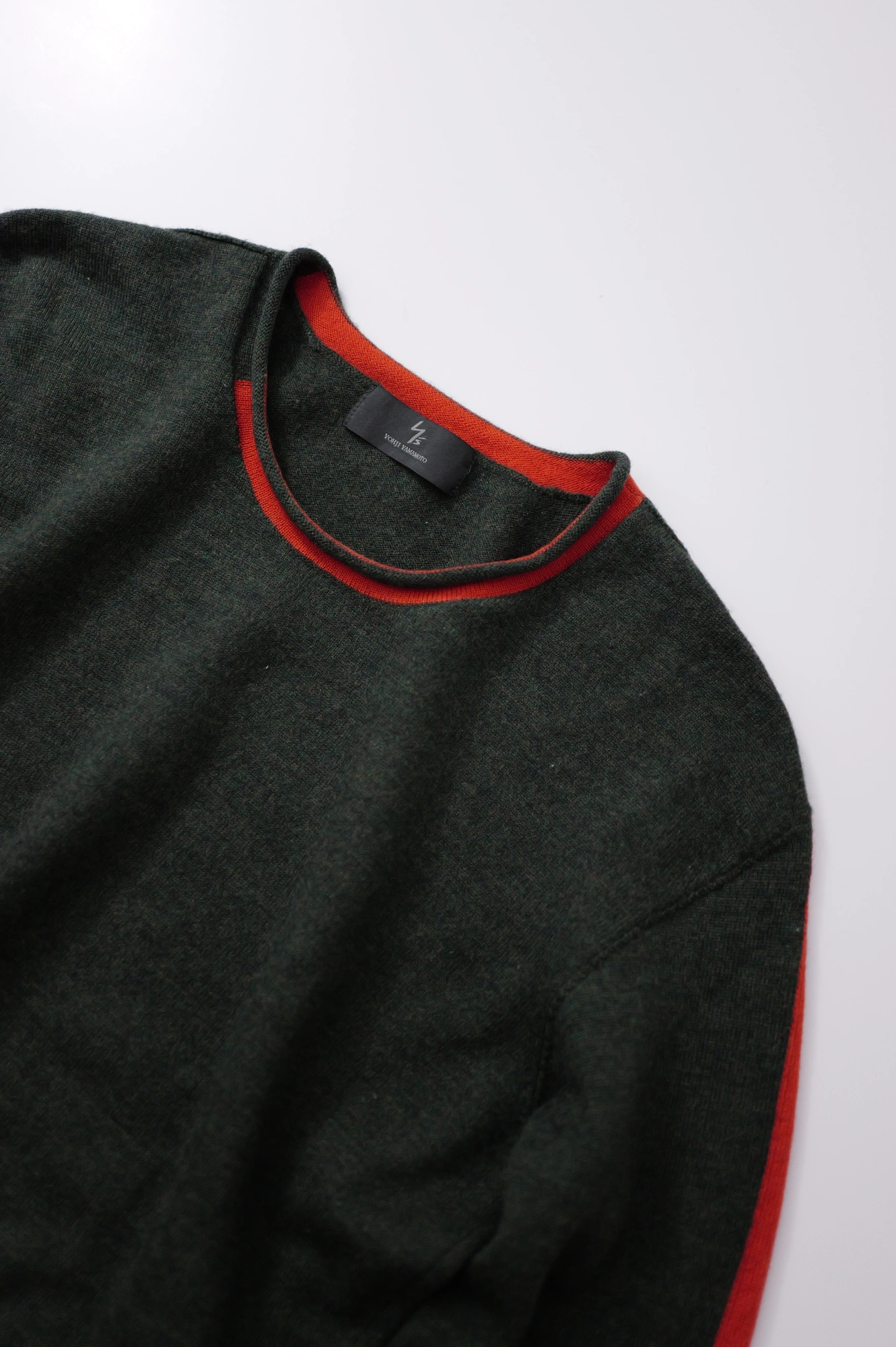 YOHJI YAMAMOTO Pull en laine Vert vintage, passéist — photo 2