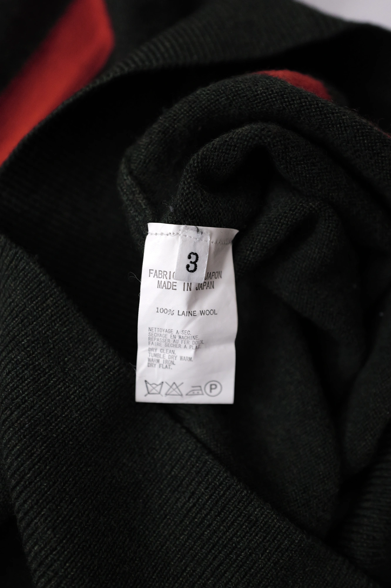 YOHJI YAMAMOTO Pull en laine Vert vintage, passéist — photo 11