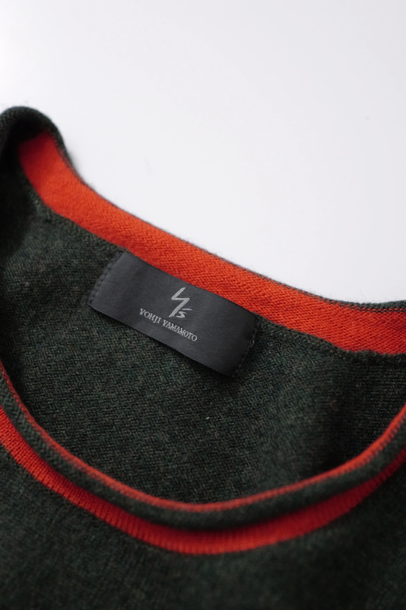 YOHJI YAMAMOTO Pull en laine Vert vintage, passéist — photo 6