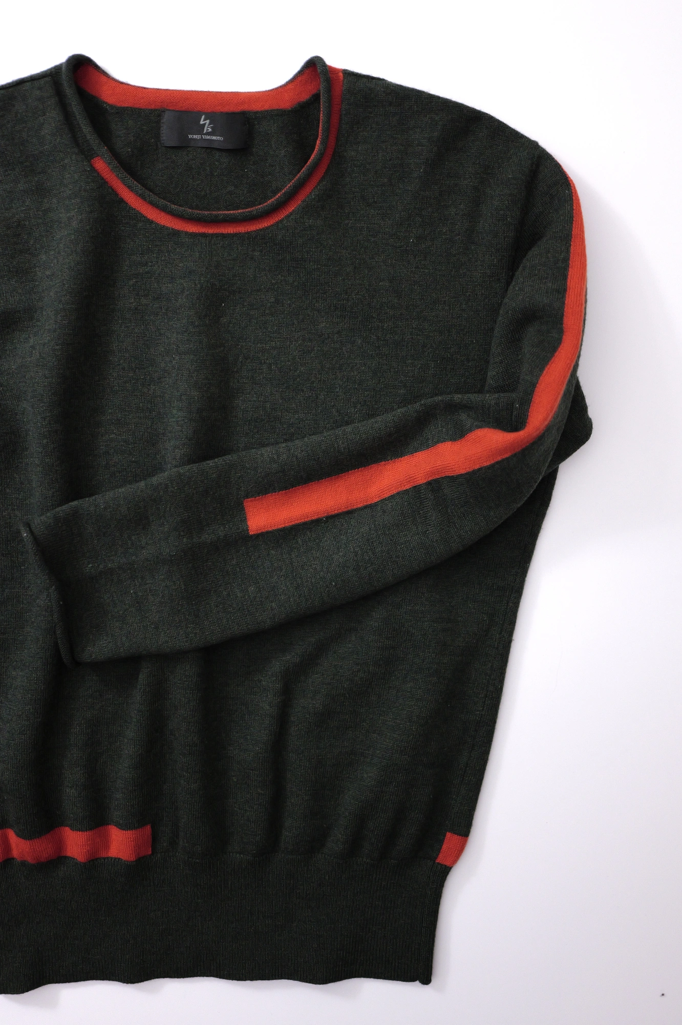 YOHJI YAMAMOTO Pull en laine Vert vintage, passéist — photo 10