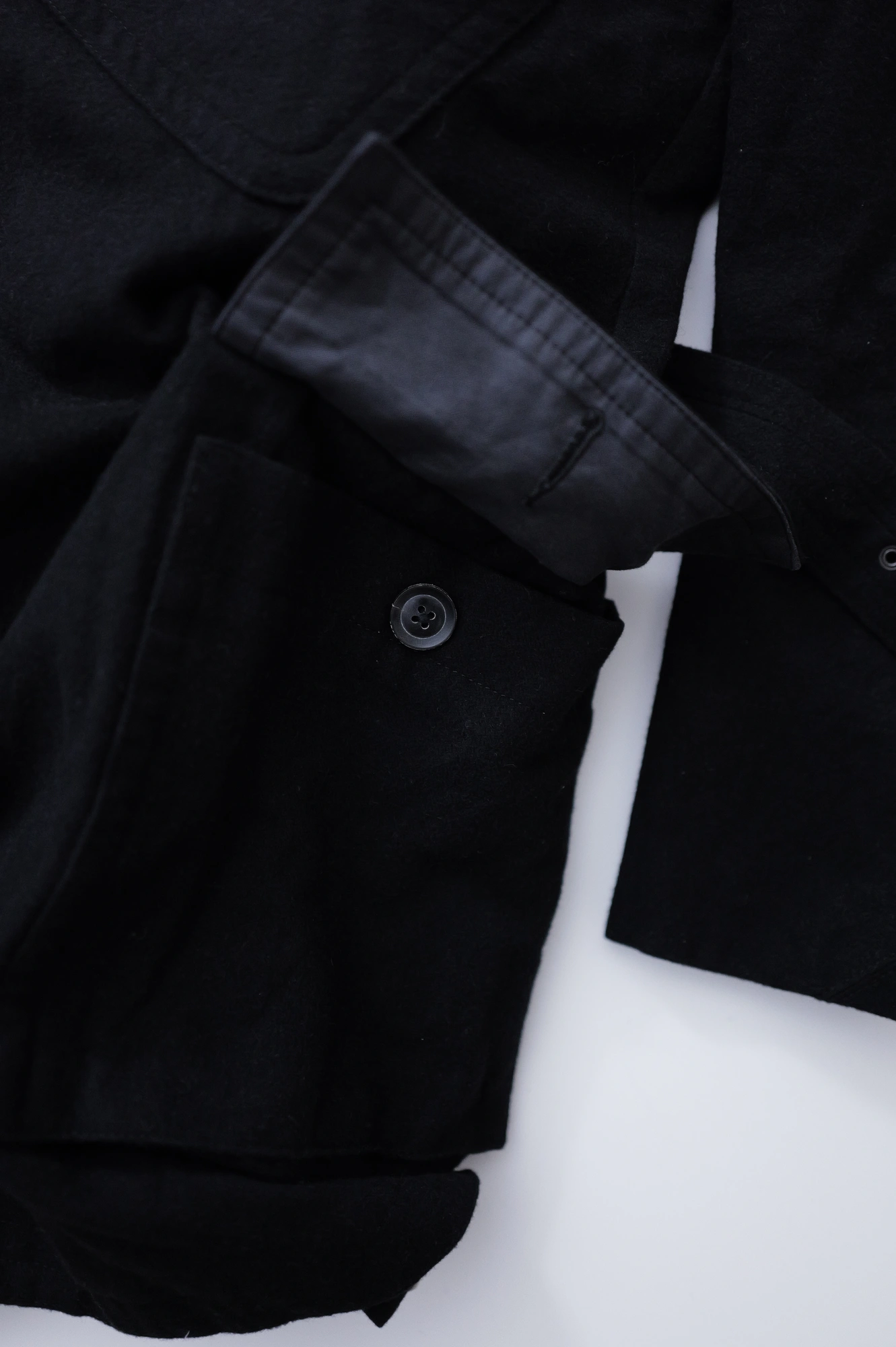 YOHJI YAMAMOTO Parka en laine Noir vintage, passéist — photo 13
