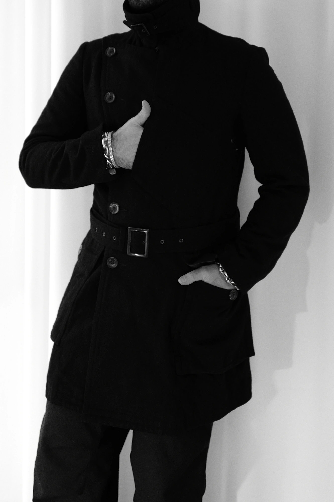 YOHJI YAMAMOTO Parka en laine Noir vintage, passéist — photo 19