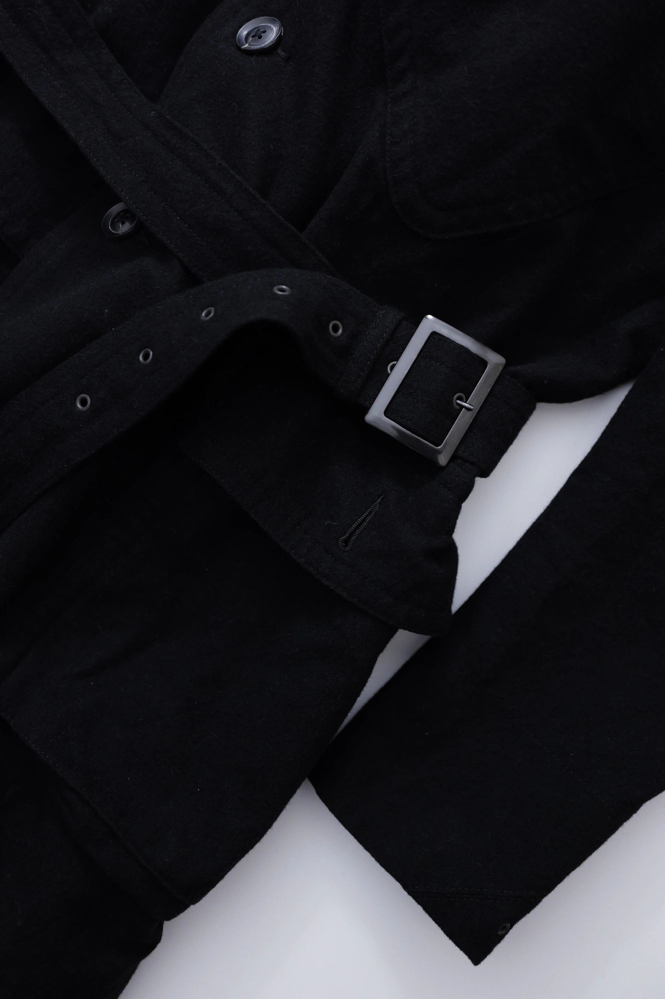 YOHJI YAMAMOTO Parka en laine Noir vintage, passéist — photo 3