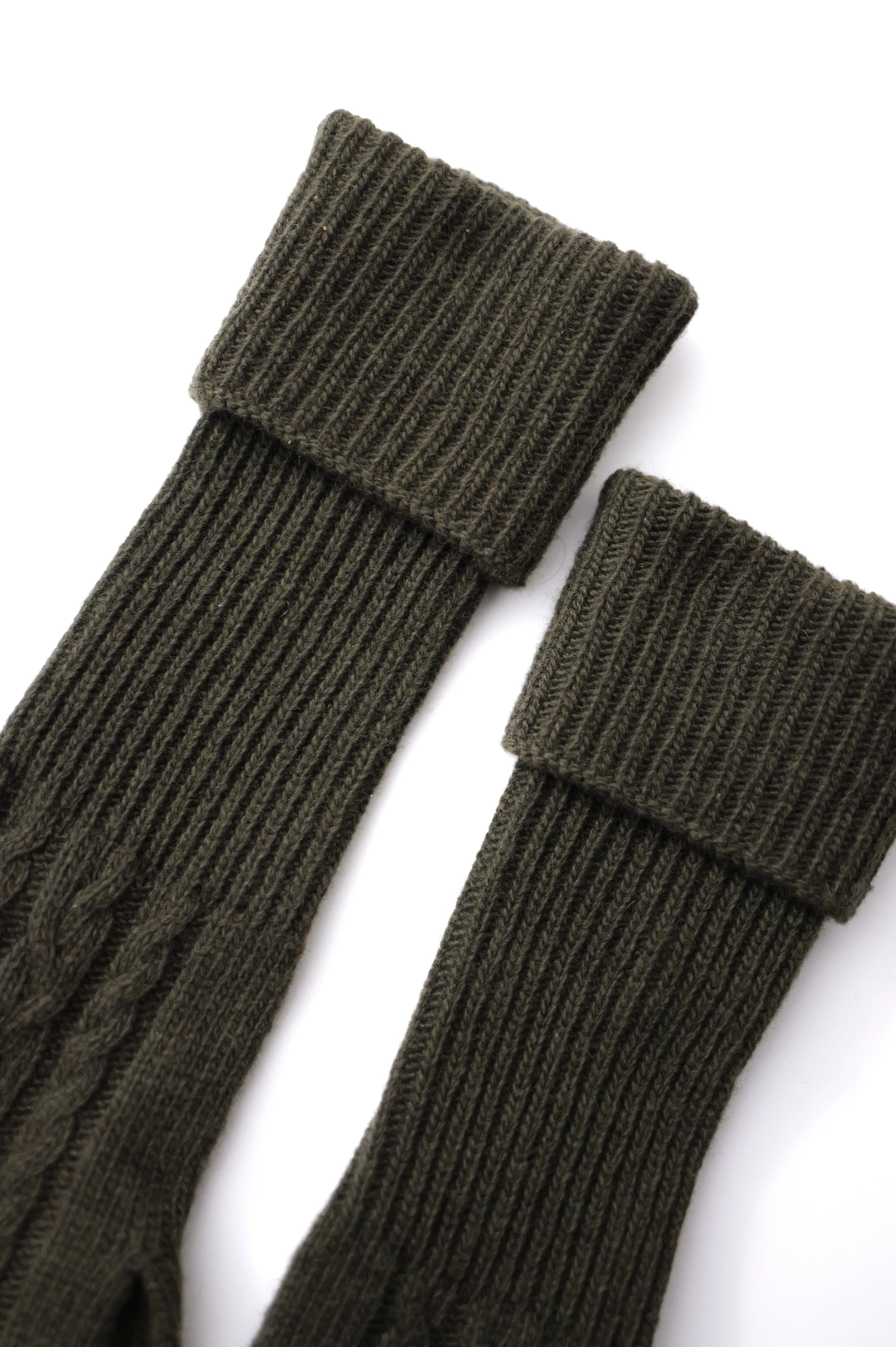 YOHJI YAMAMOTO Gants long en laine Kaki vintage, passéist — photo 3