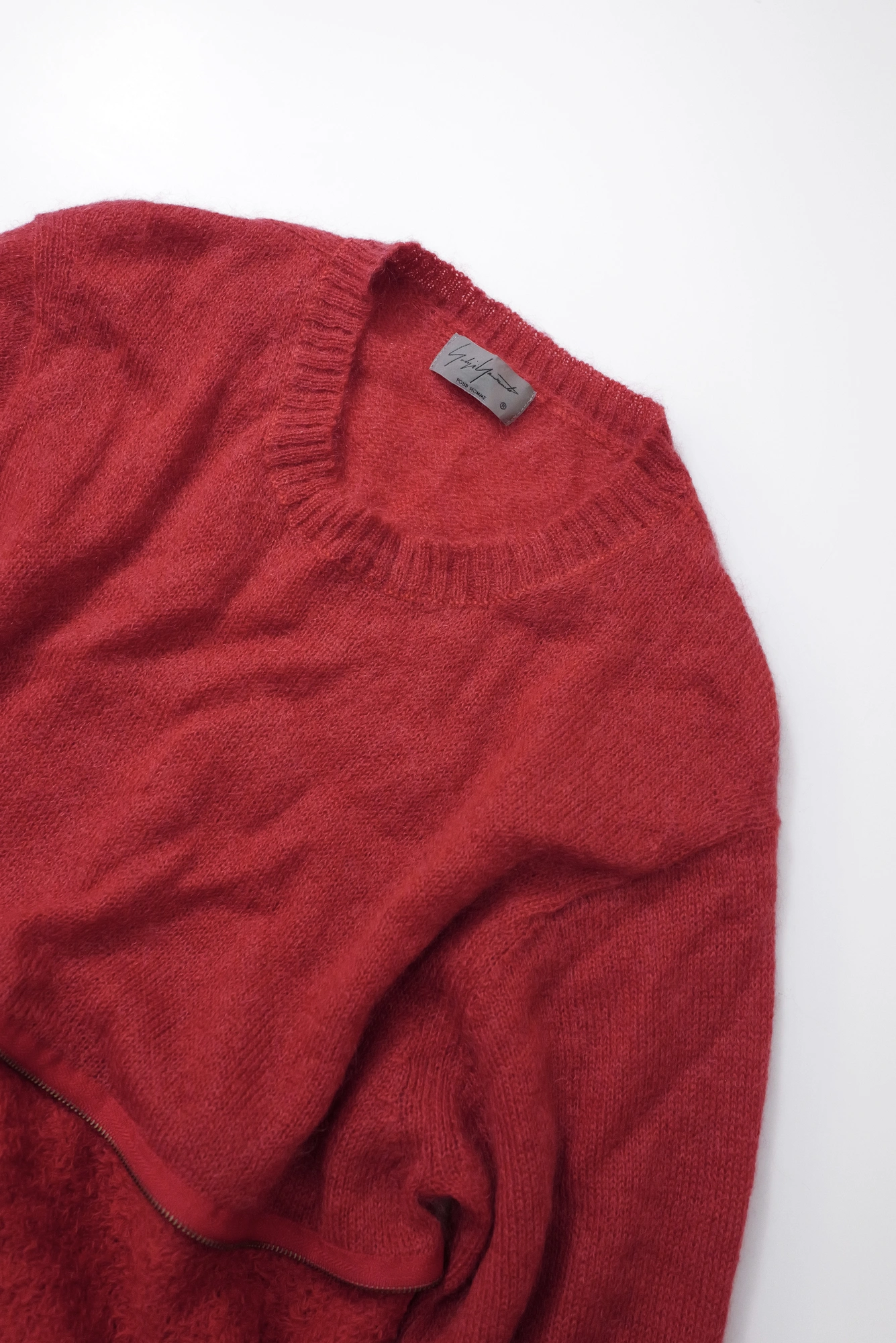 YOHJI YAMAMOTO Pull en laine Rouge vintage, passéist — photo 2