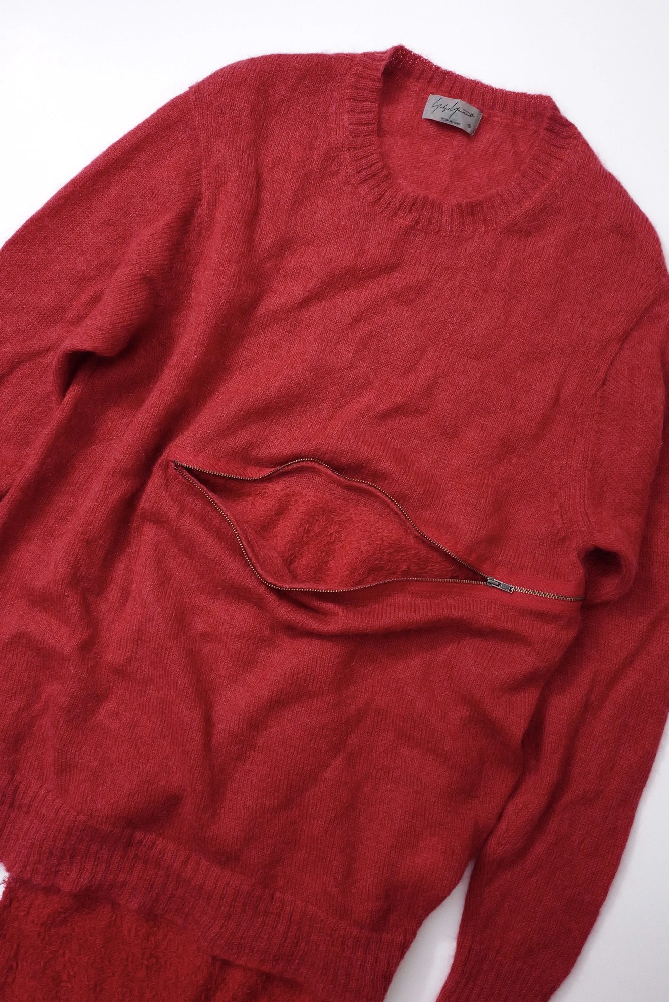 YOHJI YAMAMOTO Pull en laine Rouge vintage, passéist — photo 12