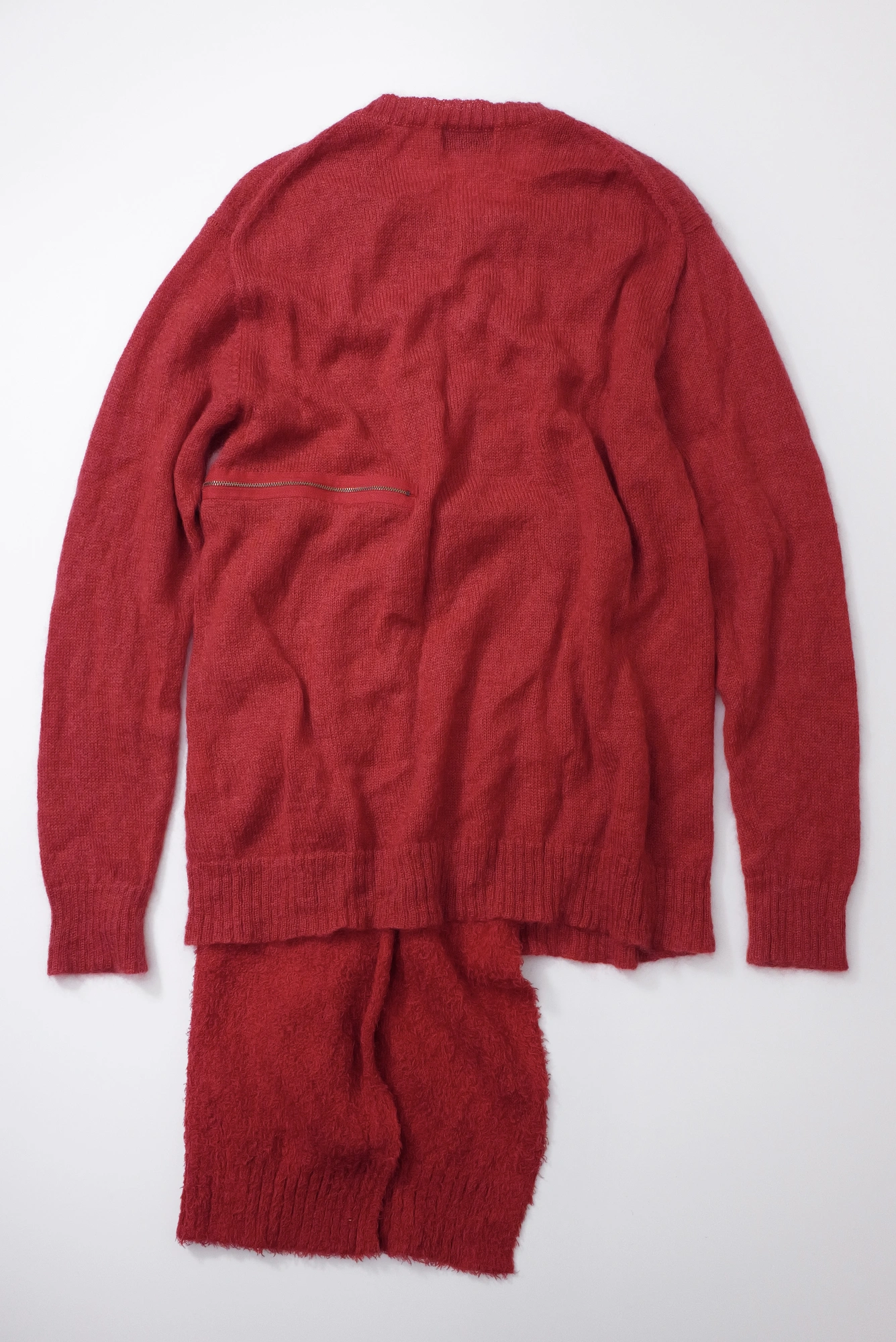 YOHJI YAMAMOTO Pull en laine Rouge vintage, passéist — photo 15