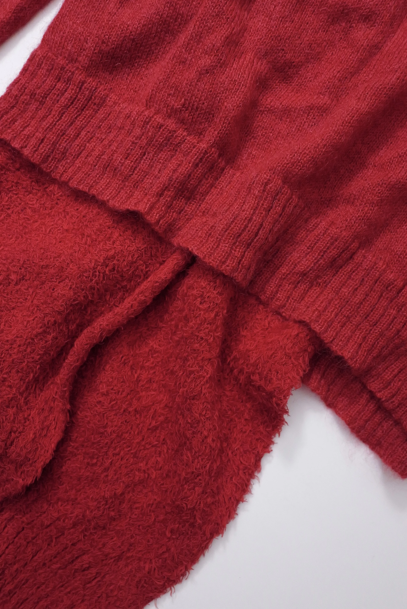 YOHJI YAMAMOTO Pull en laine Rouge vintage, passéist — photo 17