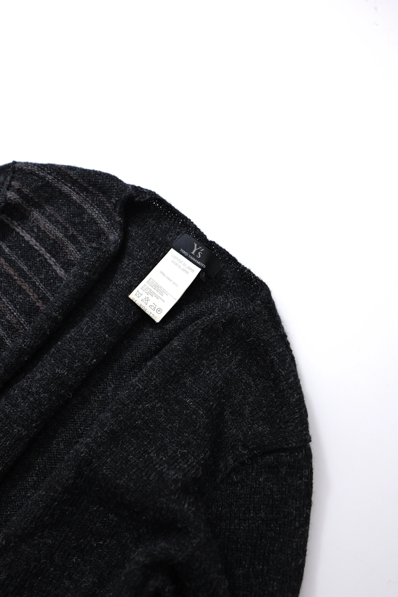 YOHJI YAMAMOTO Gilet long en laine Noir vintage, passéist — photo 2