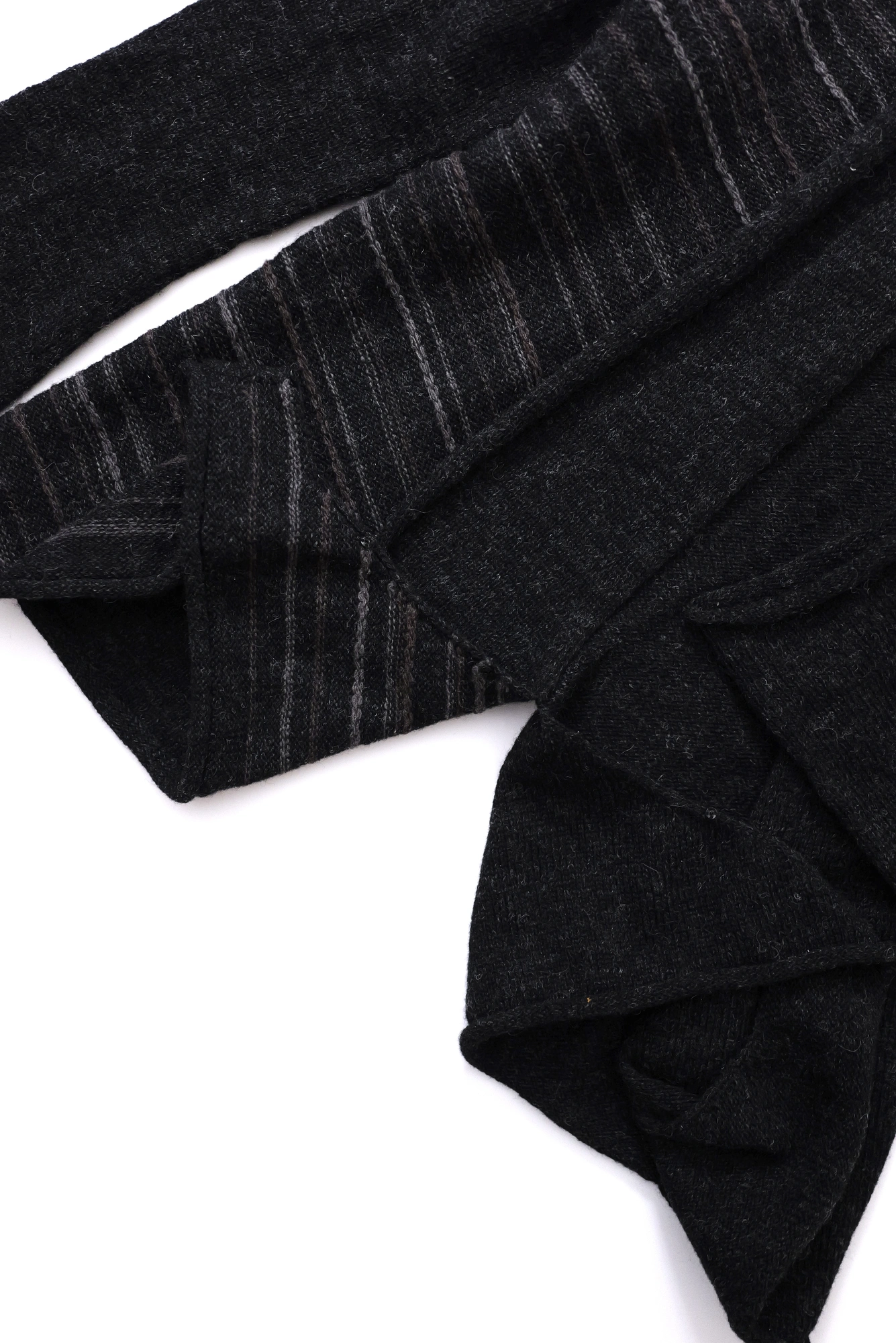 YOHJI YAMAMOTO Gilet long en laine Noir vintage, passéist — photo 11