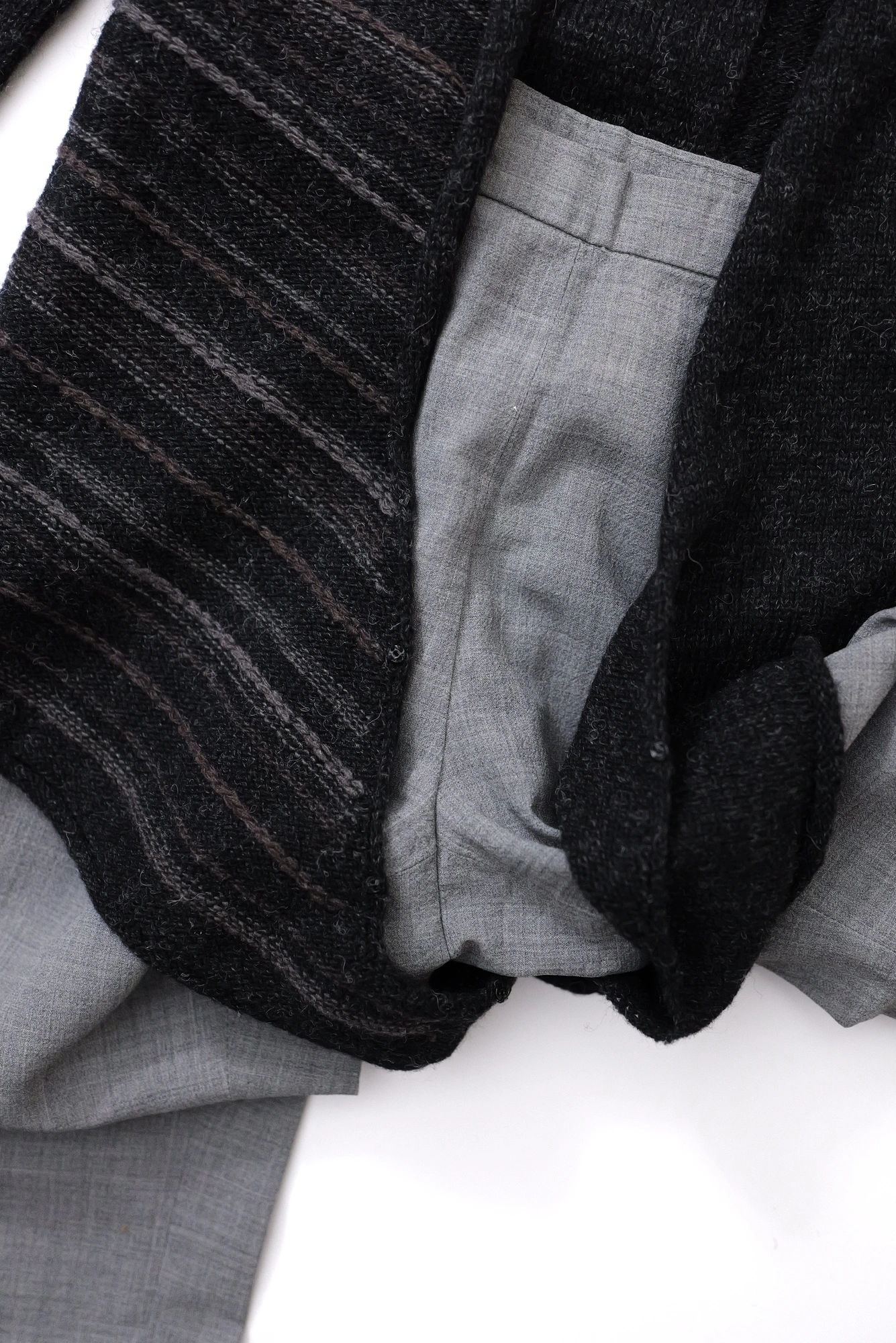 YOHJI YAMAMOTO Gilet long en laine Noir vintage, passéist — photo 9